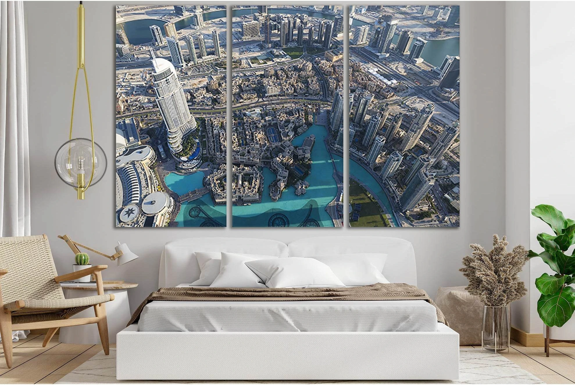 Aerial View Of Dubai City №SL371 Ready to Hang Canvas Print - Zellart Canvas Prints 0new, ALL_Products, Cityscapes & Skylines