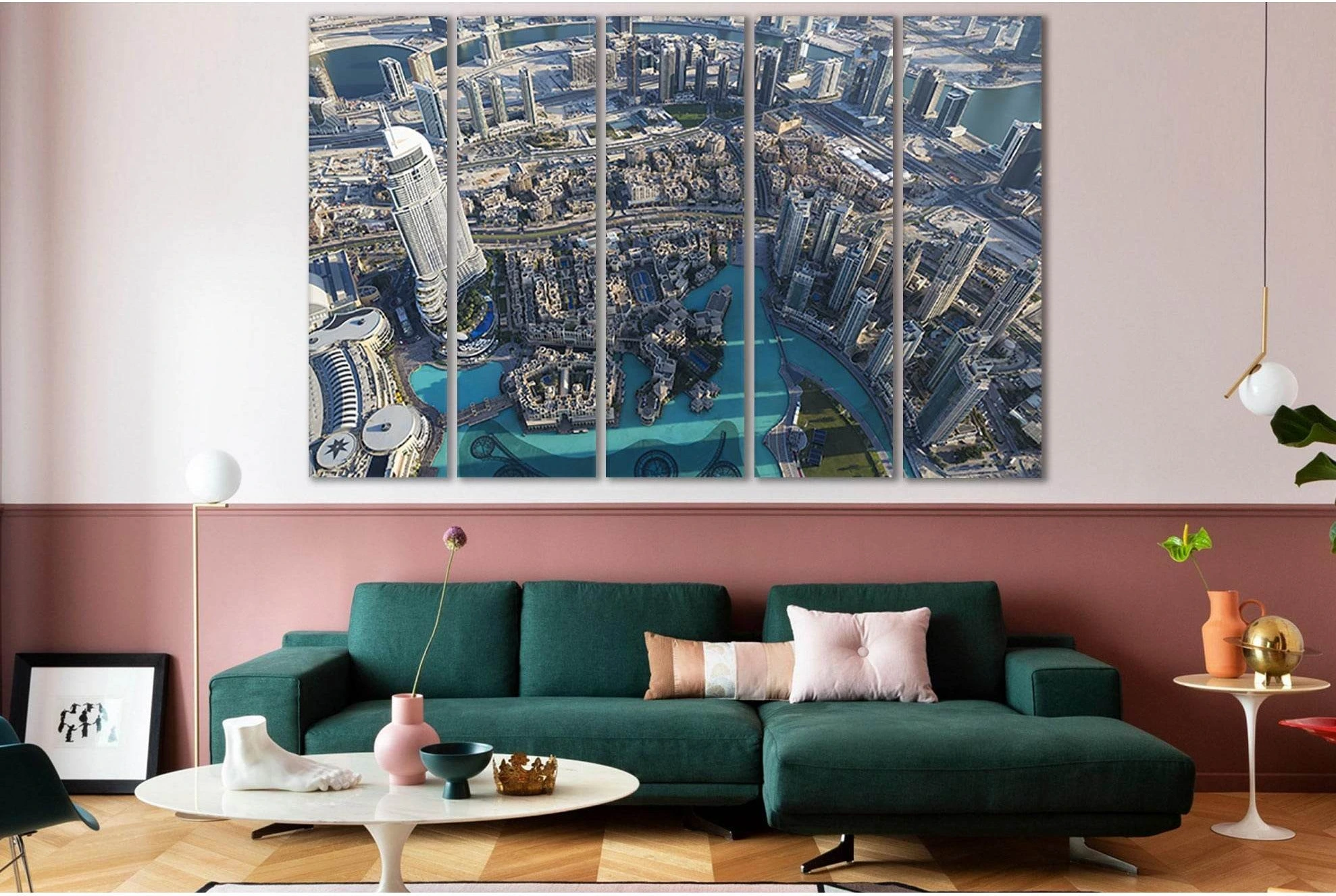Aerial View Of Dubai City №SL371 Ready to Hang Canvas Print - Zellart Canvas Prints 0new, ALL_Products, Cityscapes & Skylines