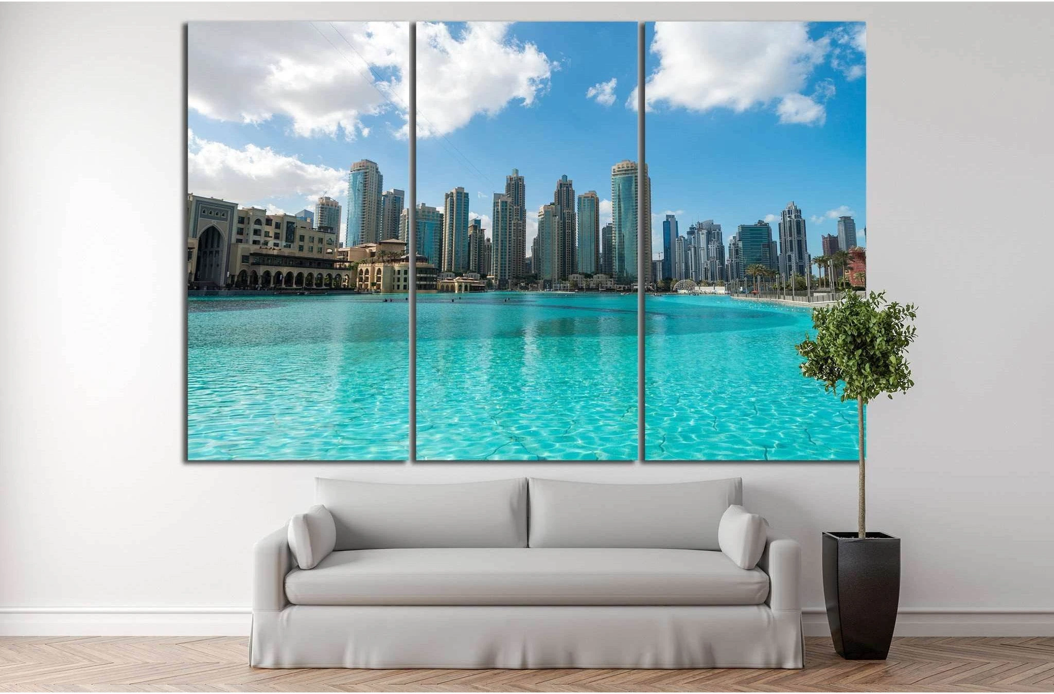 Aerial view of Dubai skyline, UAE №1023 Ready to Hang Canvas Print - Zellart Canvas Prints ALL_Products, s-1023