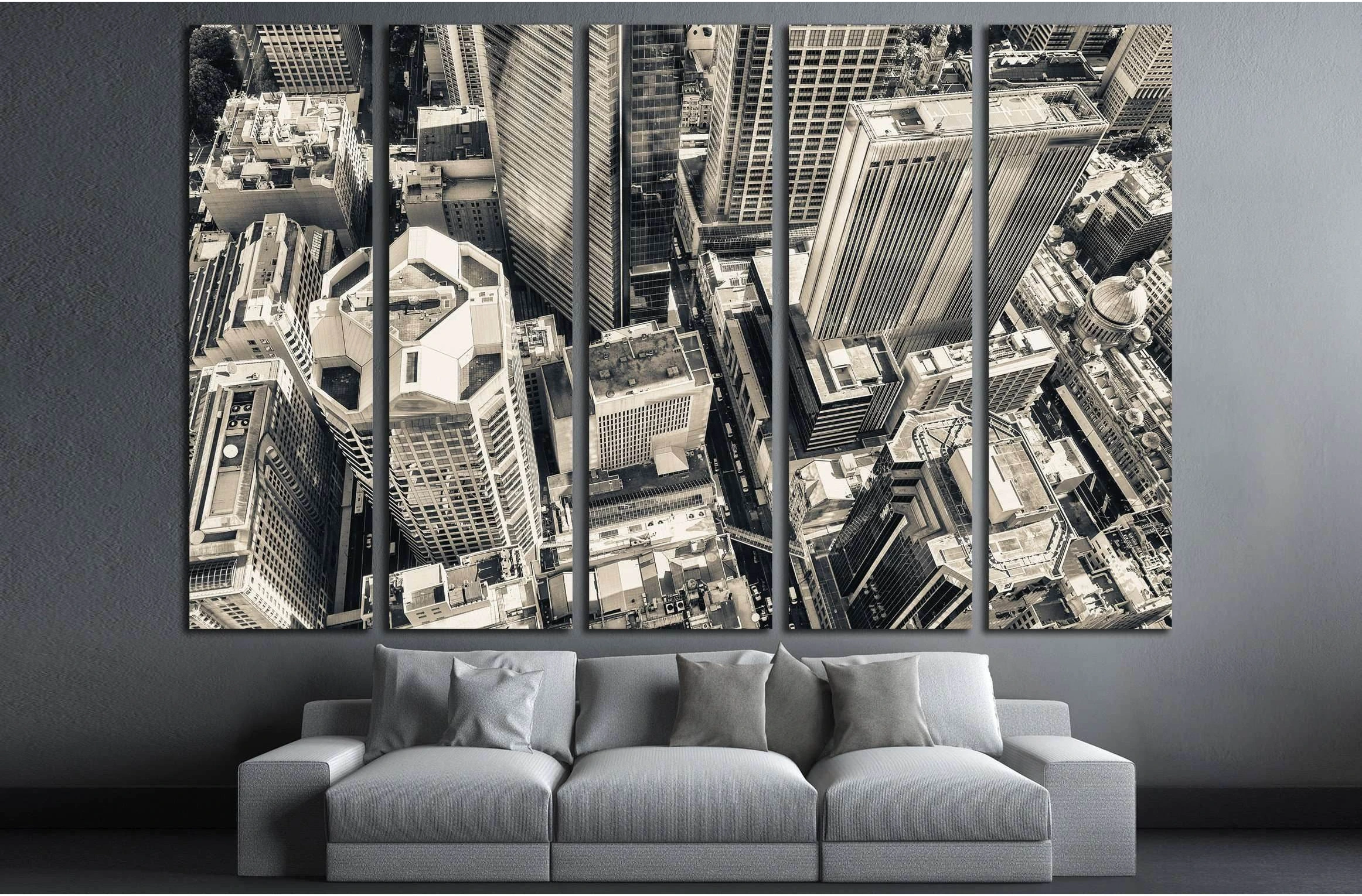Aerial view of Federal Hill and the Inner Harbor of Baltimore, Maryland №2394 Ready to Hang Canvas Print - Zellart Canvas Prints ALL_Products, s-2394