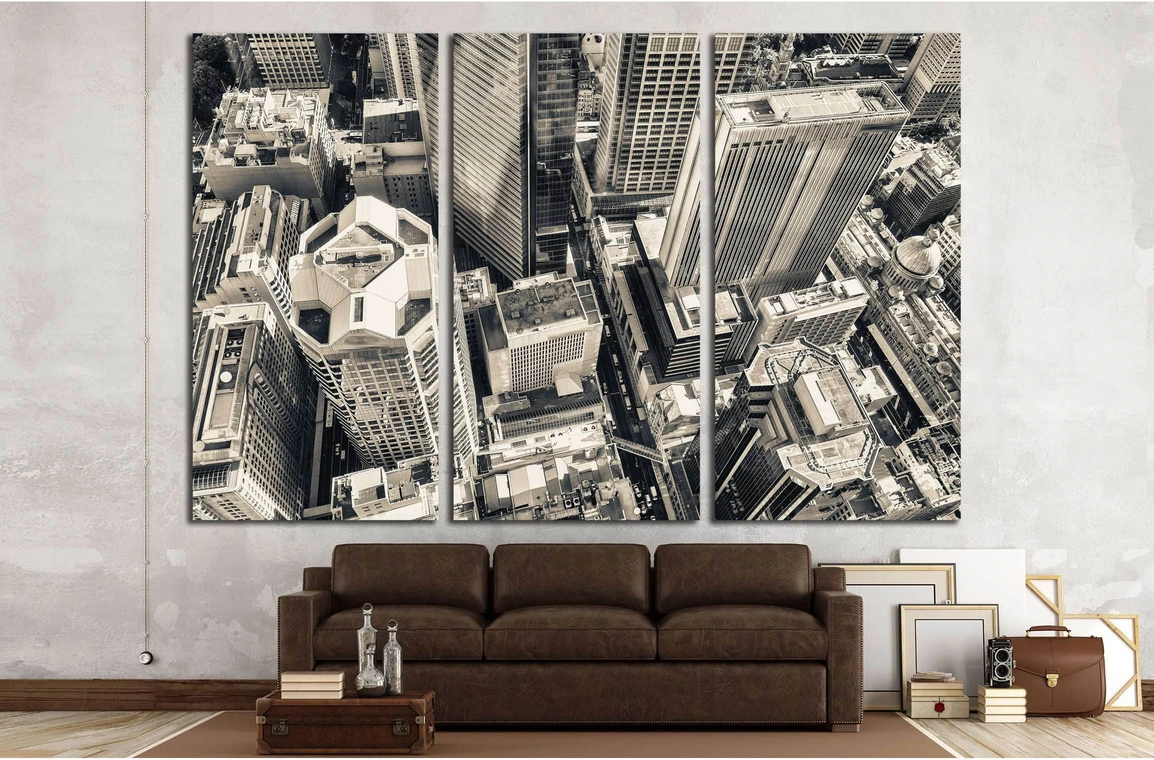 Aerial view of Federal Hill and the Inner Harbor of Baltimore, Maryland №2394 Ready to Hang Canvas Print - Zellart Canvas Prints ALL_Products, s-2394
