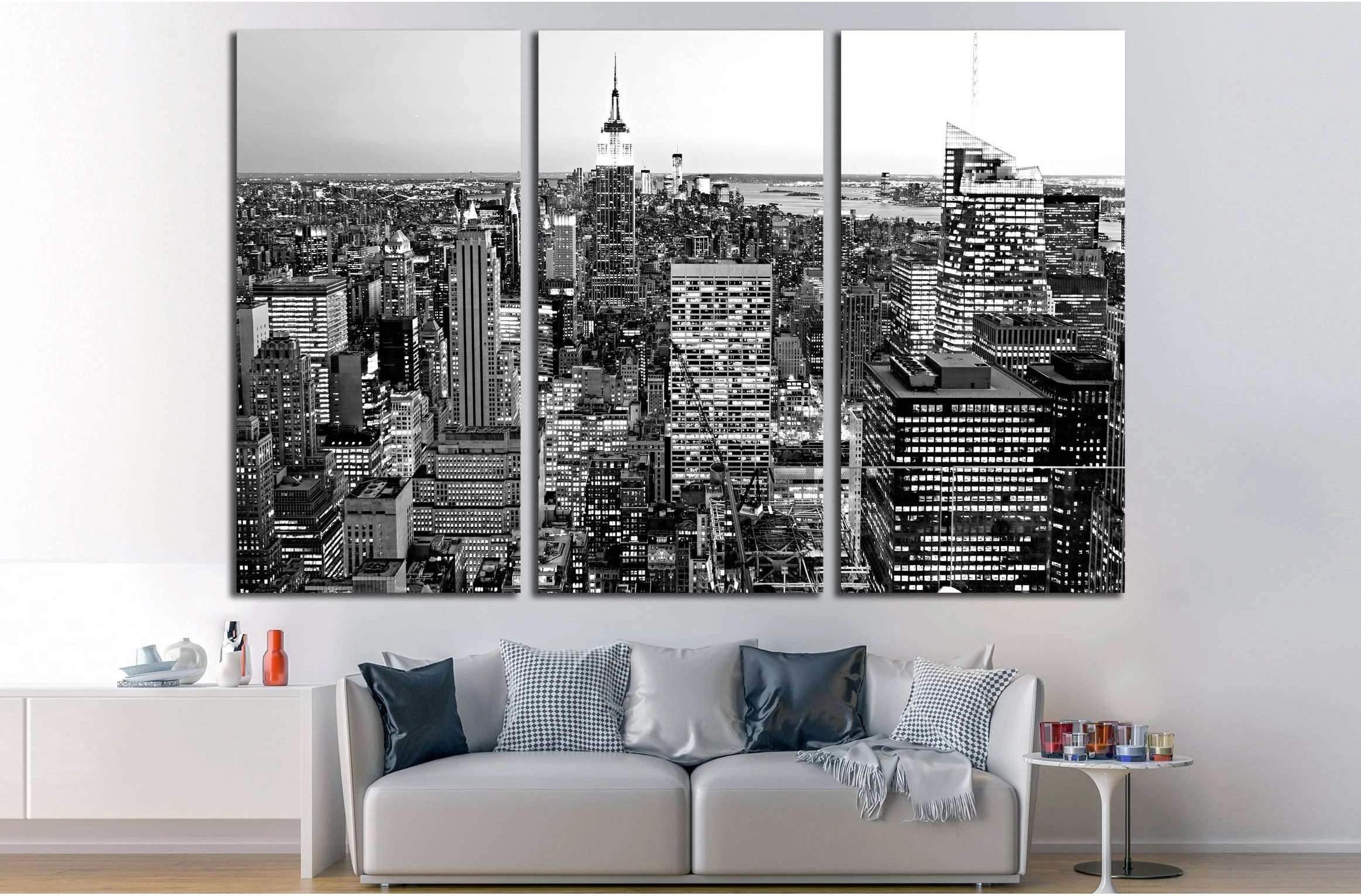 Aerial view of Manhattan, New York City. USA. №2620 Ready to Hang Canvas Print - Zellart Canvas Prints 0_NY_ART, ALL_Products, s-2620
