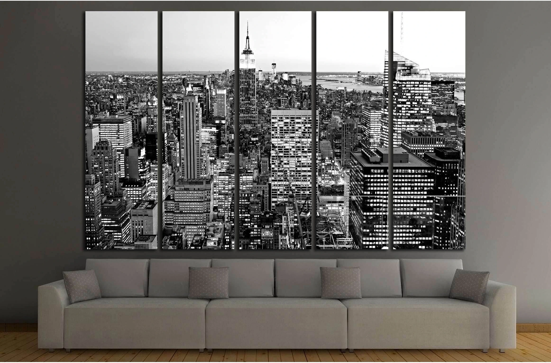 Aerial view of Manhattan, New York City. USA. №2620 Ready to Hang Canvas Print - Zellart Canvas Prints 0_NY_ART, ALL_Products, s-2620
