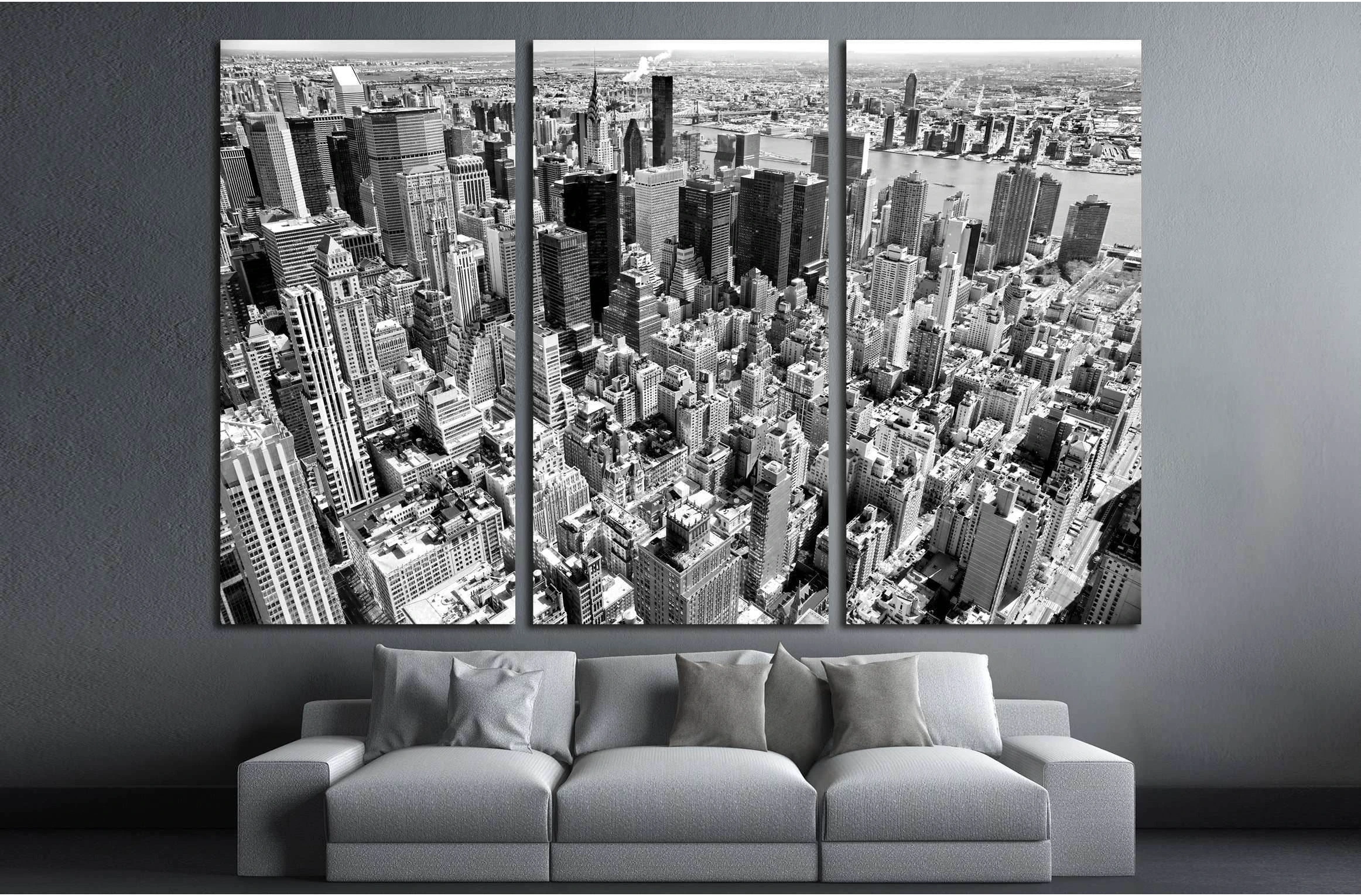 Aerial view of Manhattan, New York City. USA. №2621 Ready to Hang Canvas Print - Zellart Canvas Prints 0_NY_ART, ALL_Products, s-2621