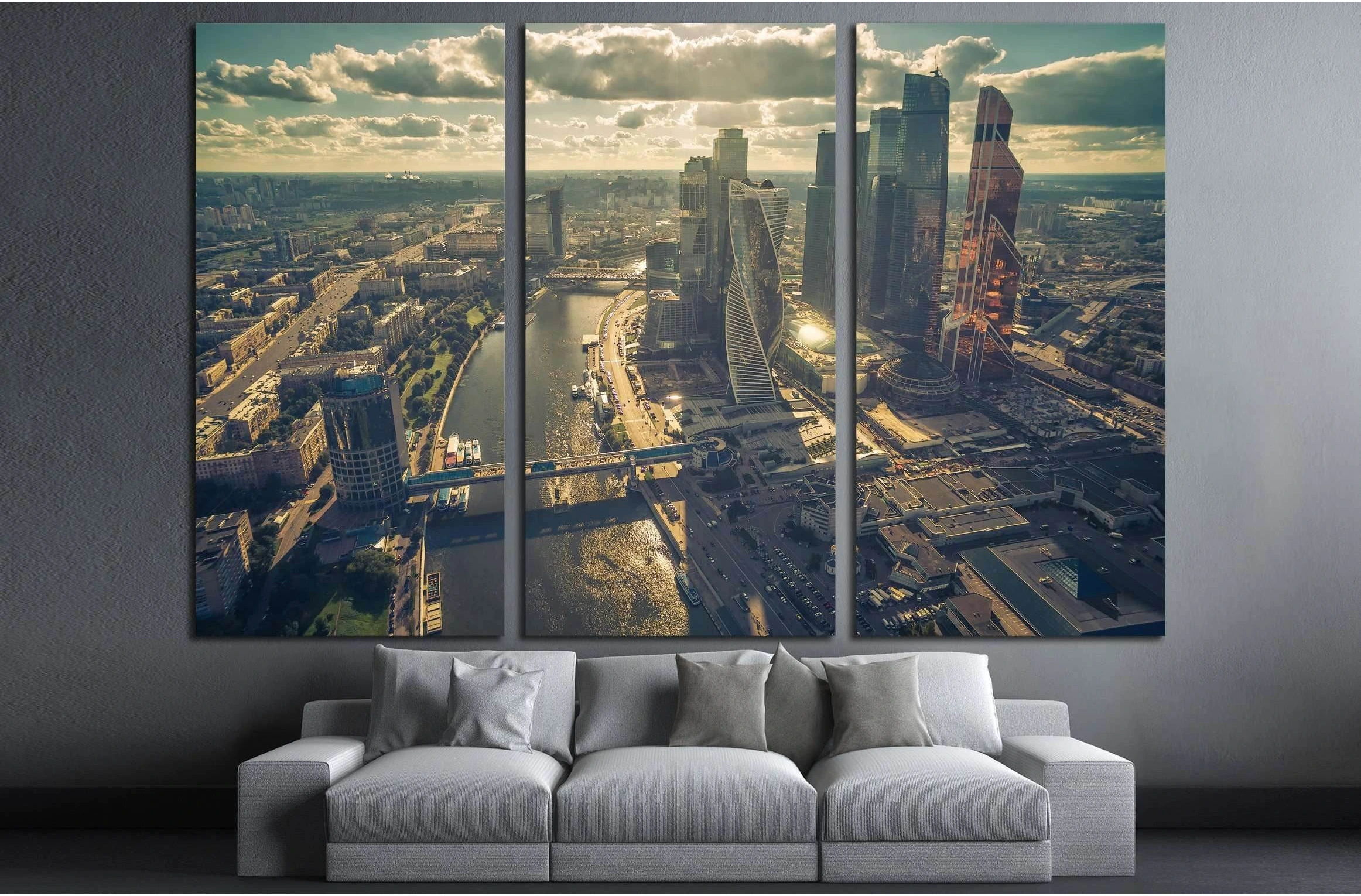 Aerial view of Moscow. The vintage photo №2982 Ready to Hang Canvas Print - Zellart Canvas Prints ALL_Products, s-2982