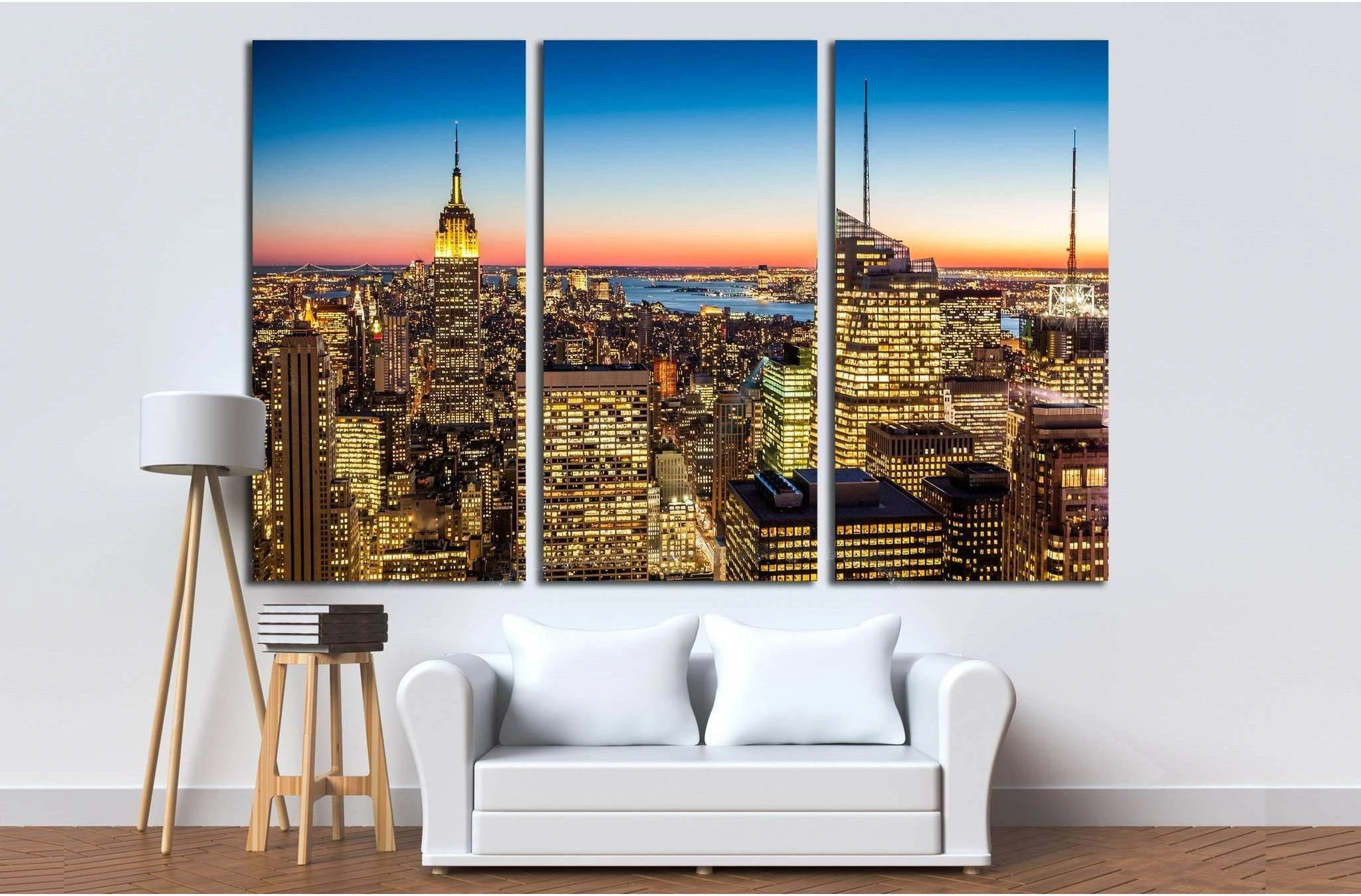 Aerial view of New York city in the USA №2044 Ready to Hang Canvas Print - Zellart Canvas Prints 0_NY_ART, ALL_Products, s-2044
