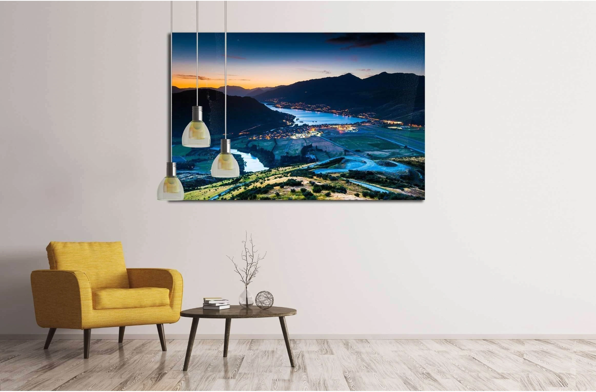 Aerial view of Queenstown, New Zealand №2504 Ready to Hang Canvas Print - Zellart Canvas Prints ALL_Products, s-2504