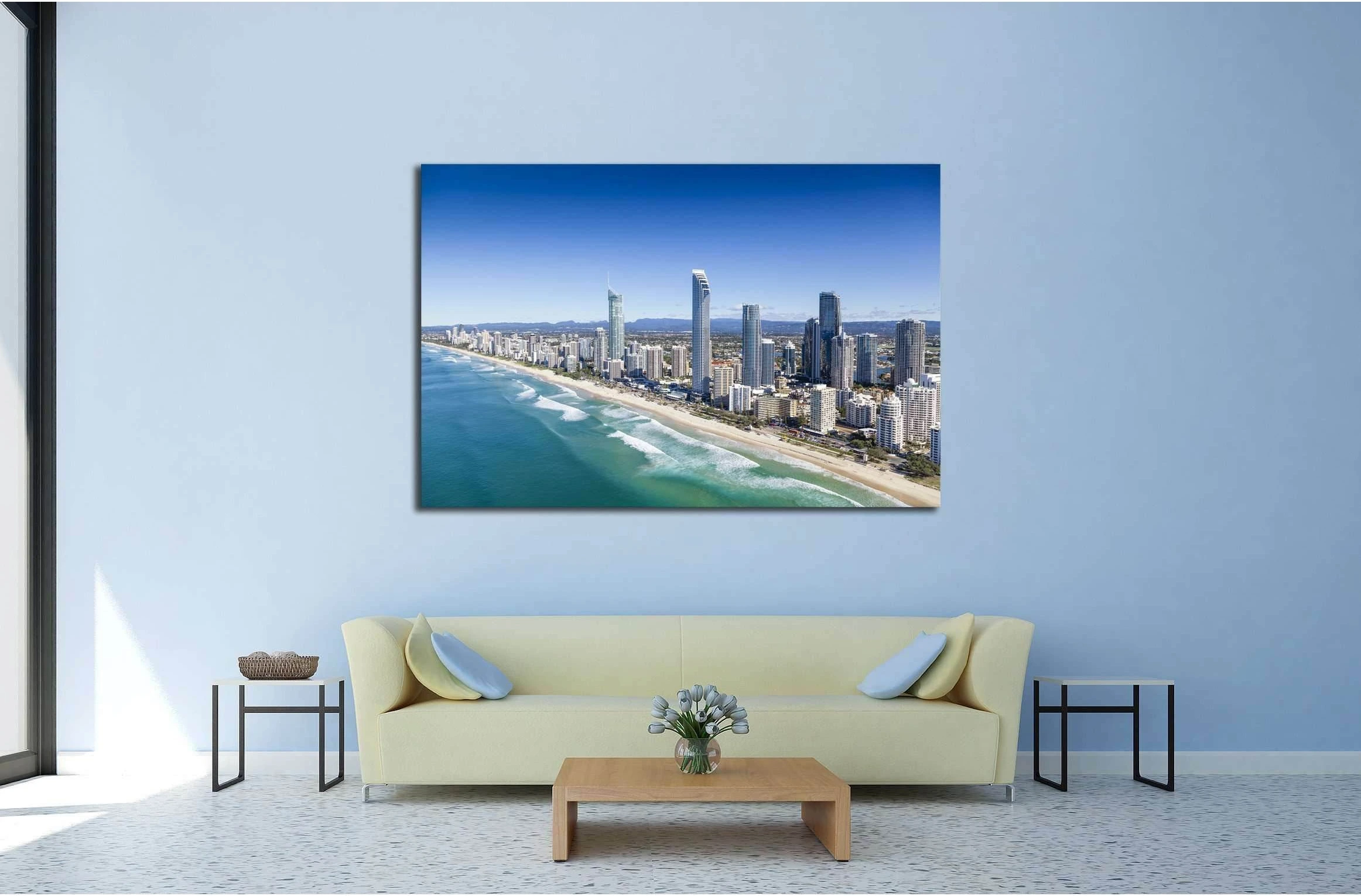 Aerial view of Surfers Paradise on the Gold Coast, Queensland, Australia №2253 Ready to Hang Canvas Print - Zellart Canvas Prints ALL_Products, s-2253