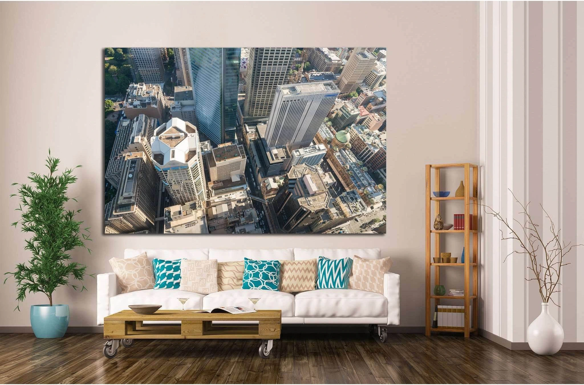 Aerial view of Sydney skyline, Australia №1193 Ready to Hang Canvas Print - Zellart Canvas Prints ALL_Products, s-1193