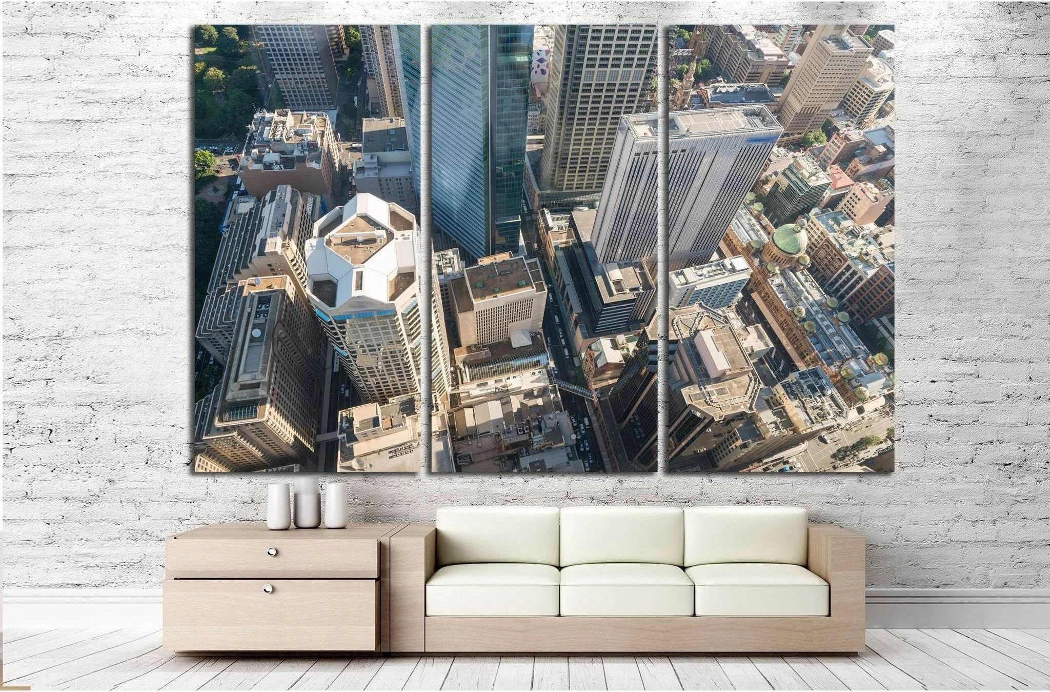 Aerial view of Sydney skyline, Australia №1193 Ready to Hang Canvas Print - Zellart Canvas Prints ALL_Products, s-1193