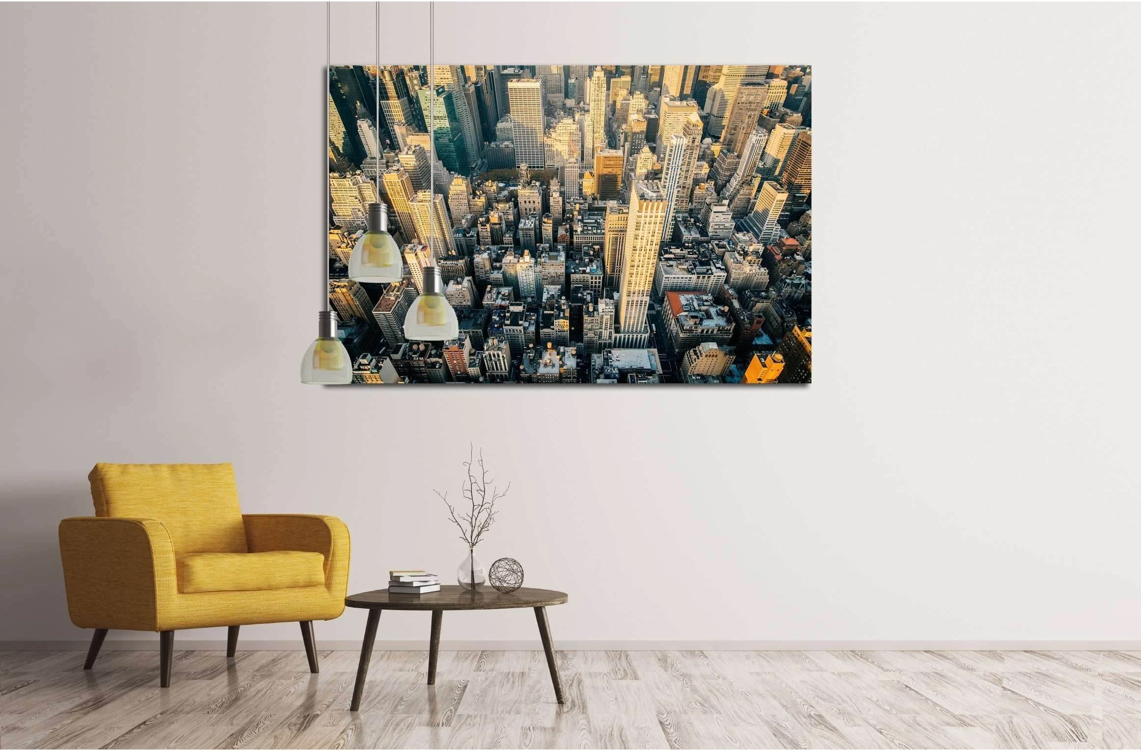 Aerial view of the New York City skyline near Midtown at sunset №2959 Ready to Hang Canvas Print - Zellart Canvas Prints 0_NY_ART, ALL_Products, s-2959