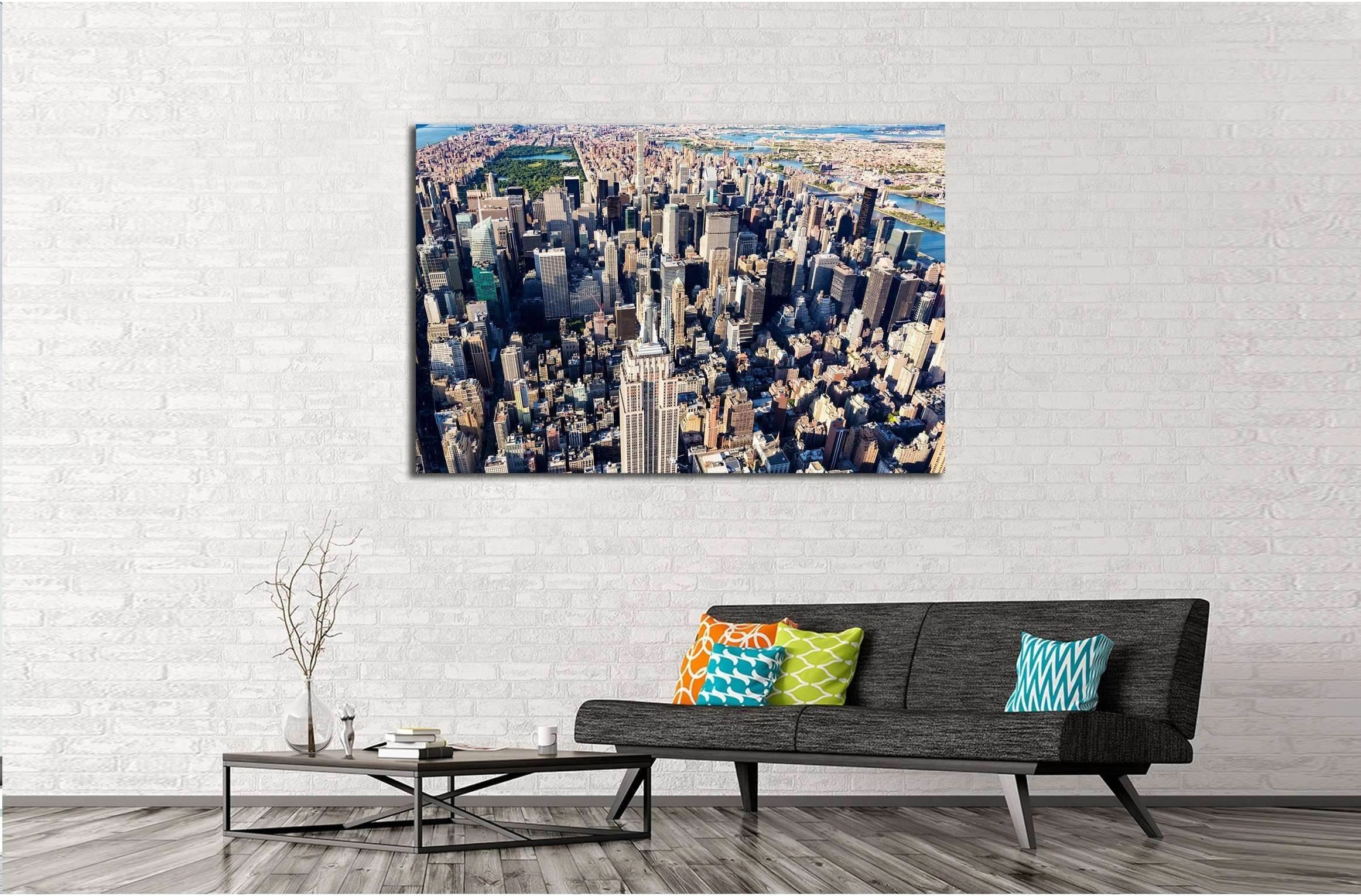 Aerial view of the skyscrapers of Midtown Manhattan New York City №2399 Ready to Hang Canvas Print - Zellart Canvas Prints 0_NY_ART, ALL_Products, s-2399