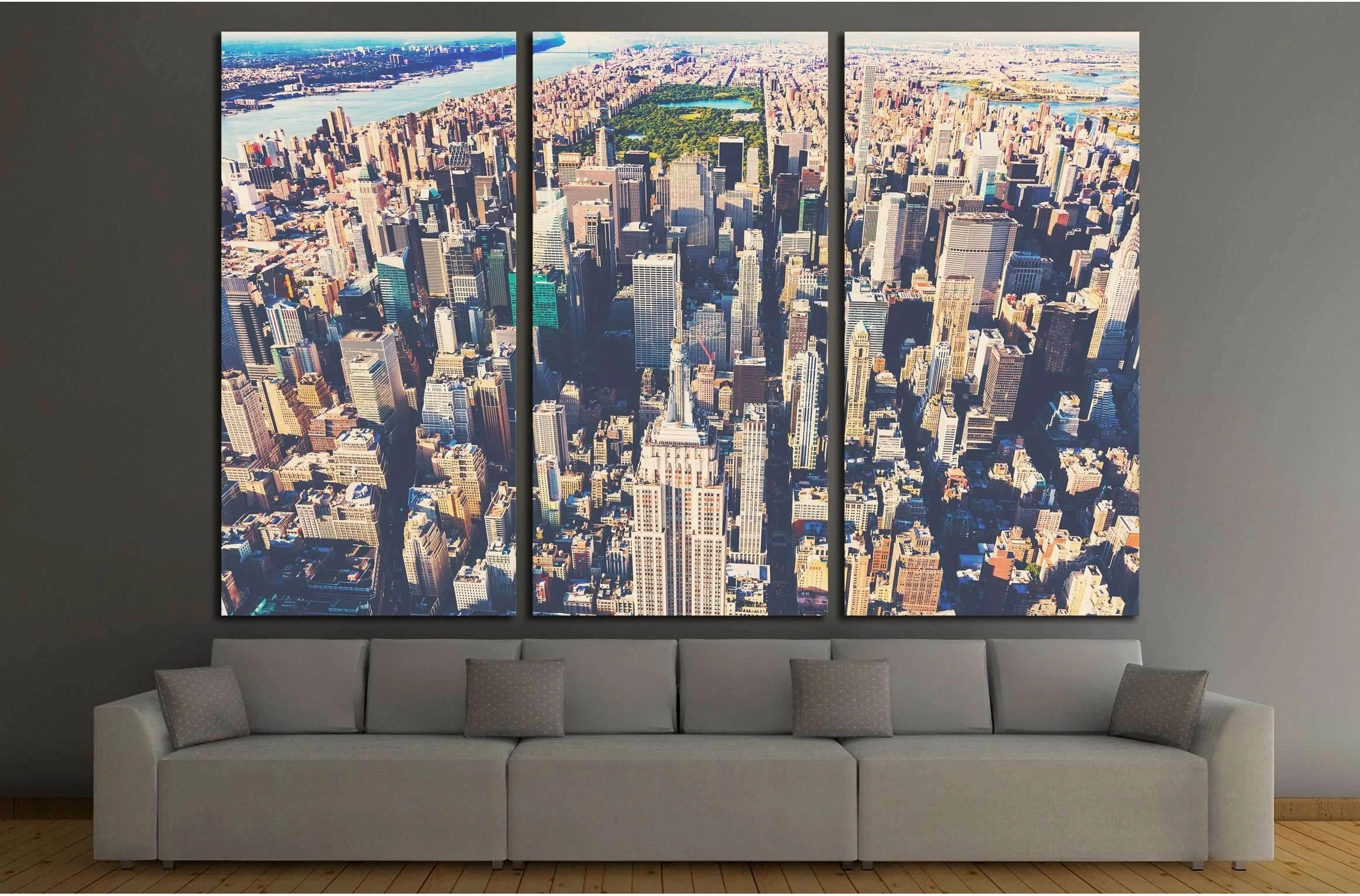 Aerial view of the skyscrapers of Midtown Manhattan New York City №2324 Ready to Hang Canvas Print - Zellart Canvas Prints 0_NY_ART, ALL_Products, s-2324