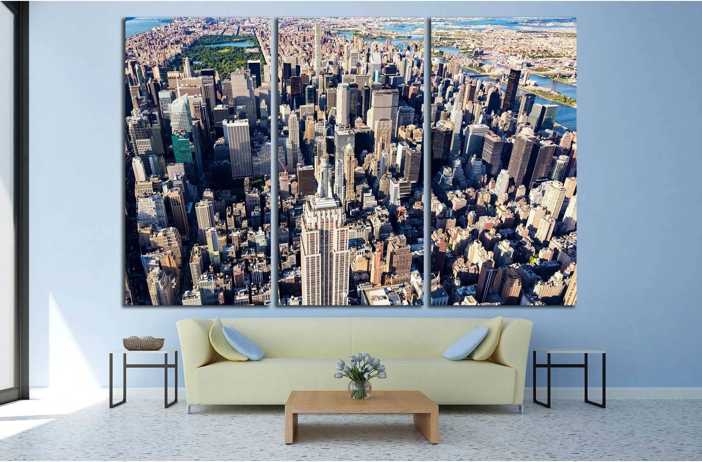 Aerial view of the skyscrapers of Midtown Manhattan New York City №2399 Ready to Hang Canvas Print - Zellart Canvas Prints 0_NY_ART, ALL_Products, s-2399
