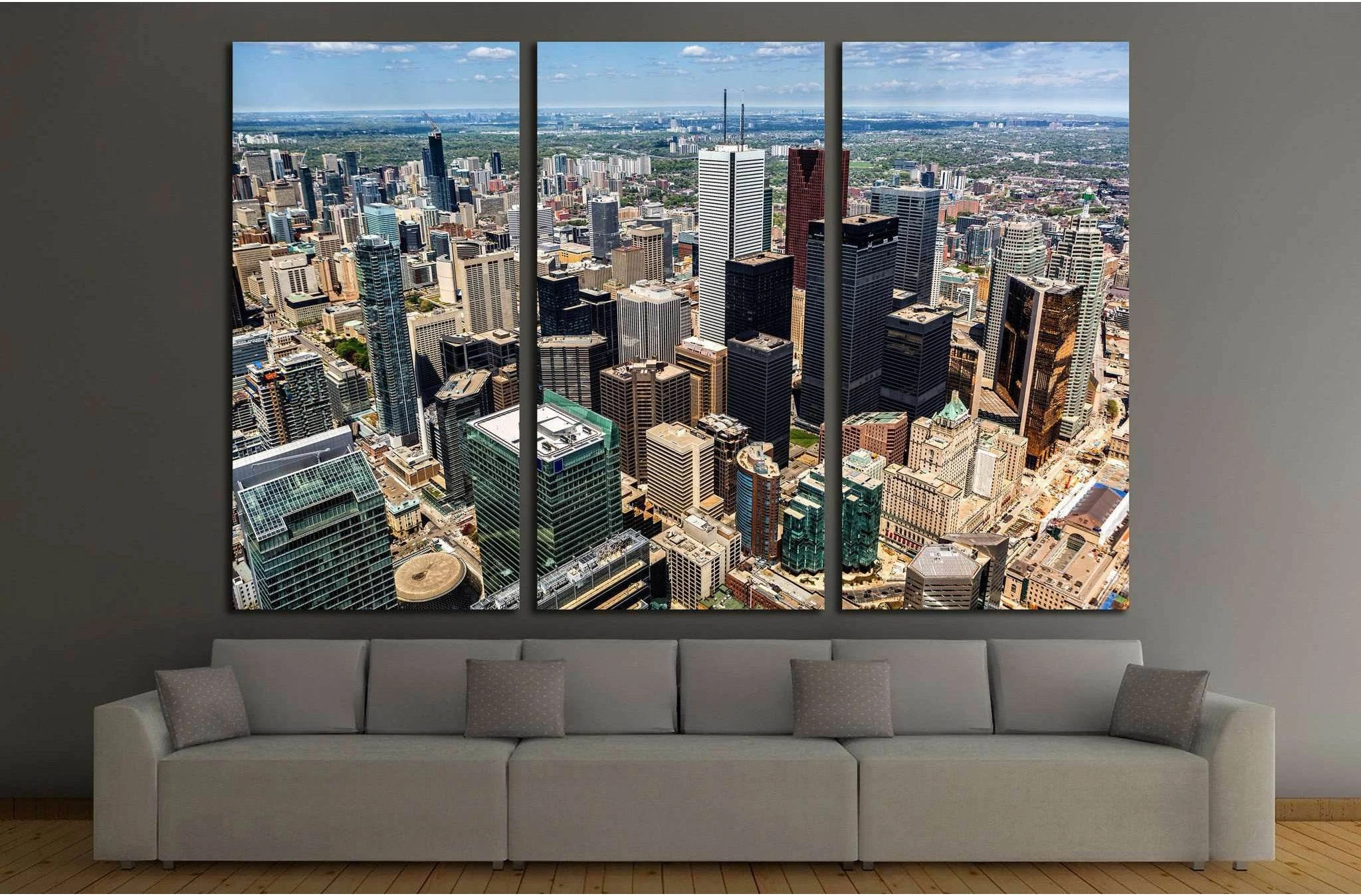 Aerial view of the Toronto skyline №2045 Ready to Hang Canvas Print - Zellart Canvas Prints ALL_Products, s-2045