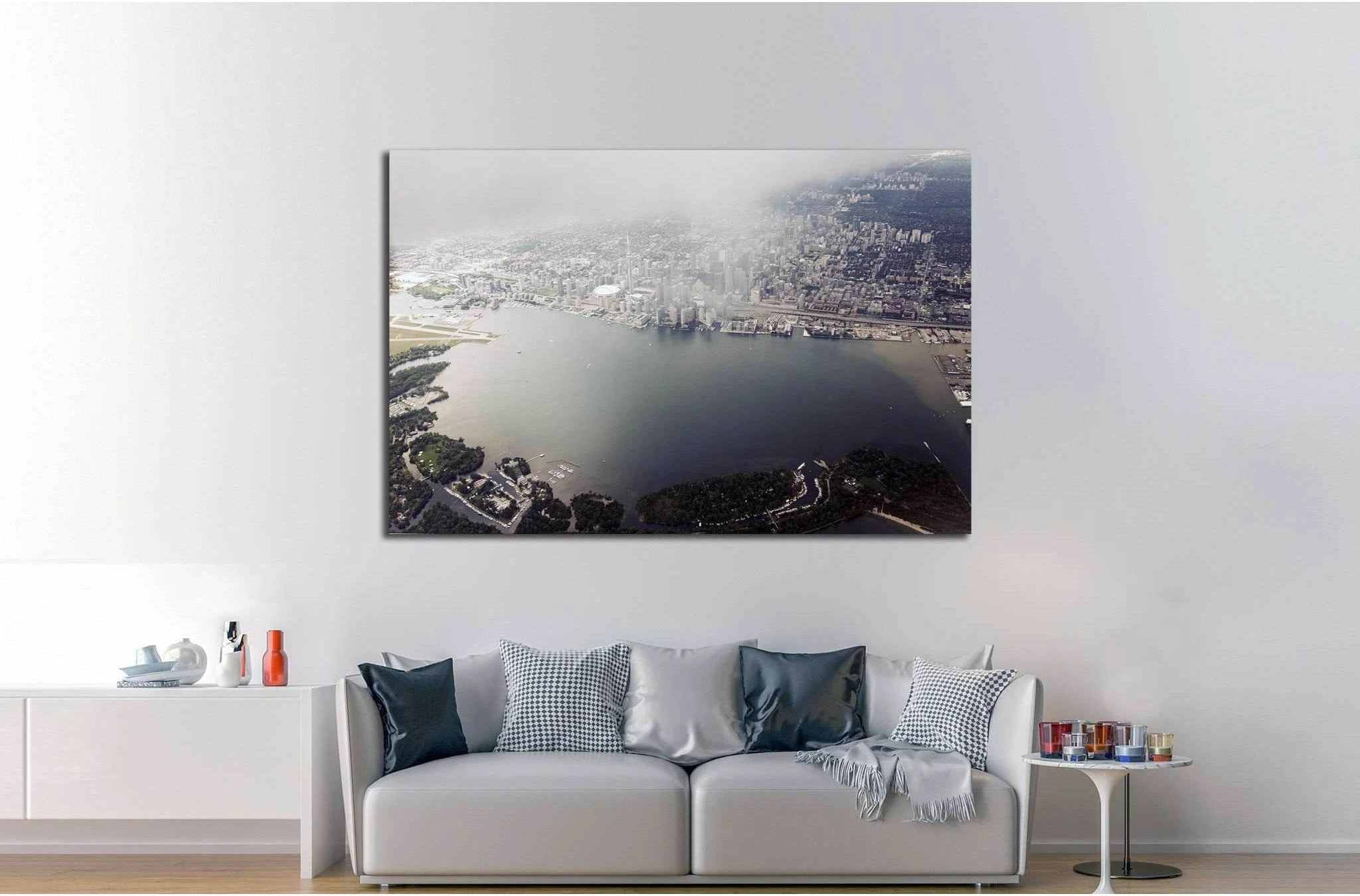 Aerial view of Toronto. Toronto, Ontario, Canada №2087 Ready to Hang Canvas Print - Zellart Canvas Prints ALL_Products, s-2087