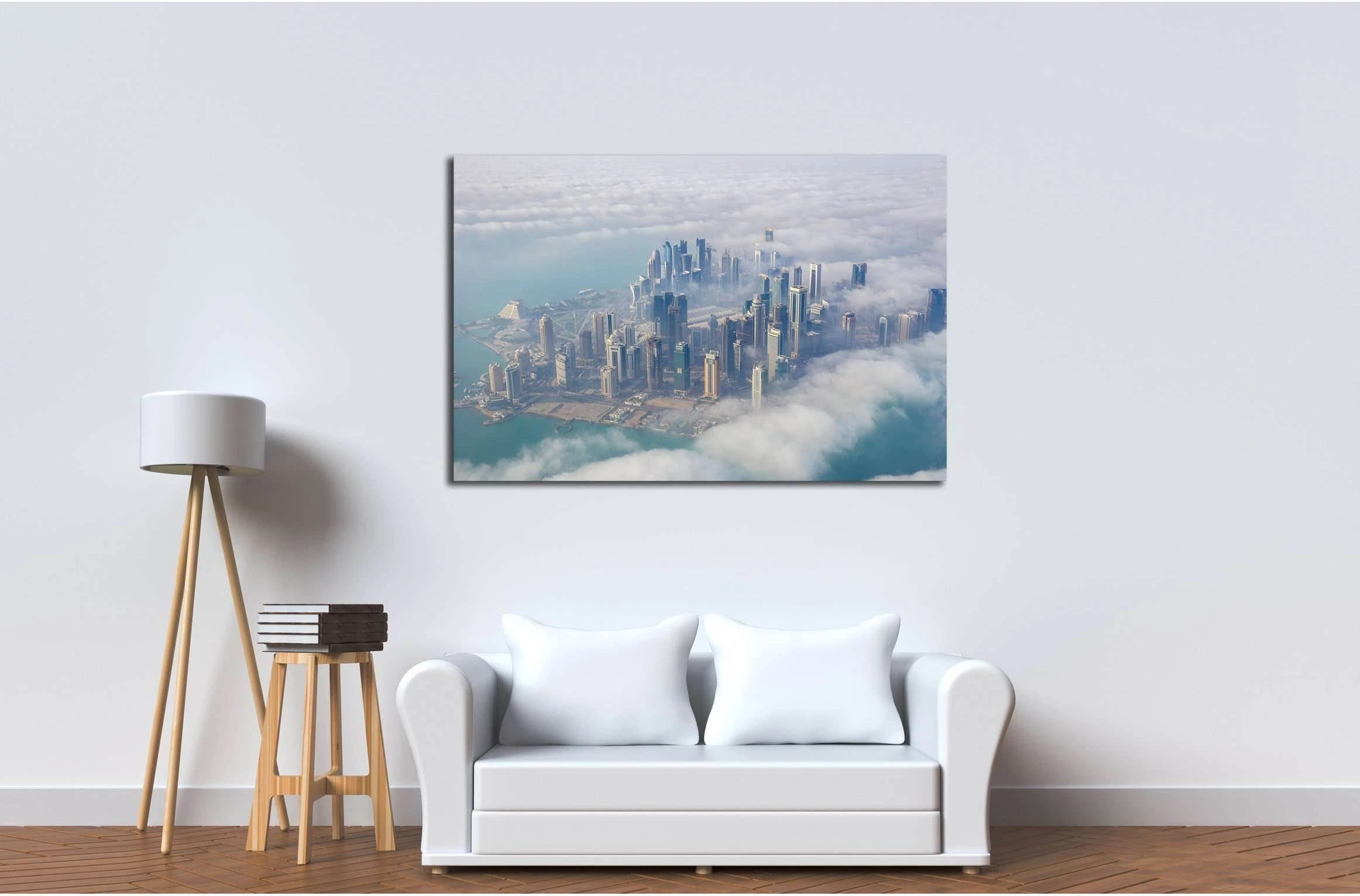 Aerial view on Doha - capital city of Qatar №2730 Ready to Hang Canvas Print - Zellart Canvas Prints ALL_Products, s-2730