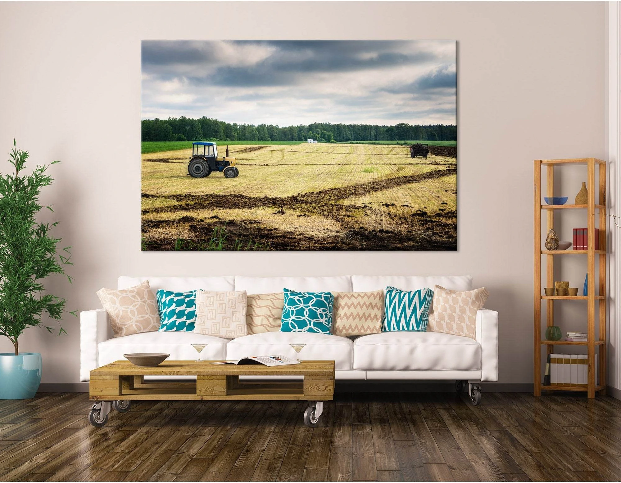 Agricultural Work On The Field In Poland №04238 Ready to Hang Canvas Print - Zellart Canvas Prints ALL_Products