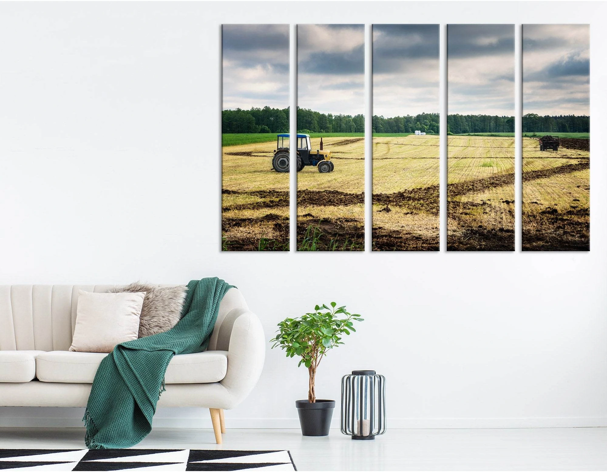 Agricultural Work On The Field In Poland №04238 Ready to Hang Canvas Print - Zellart Canvas Prints ALL_Products
