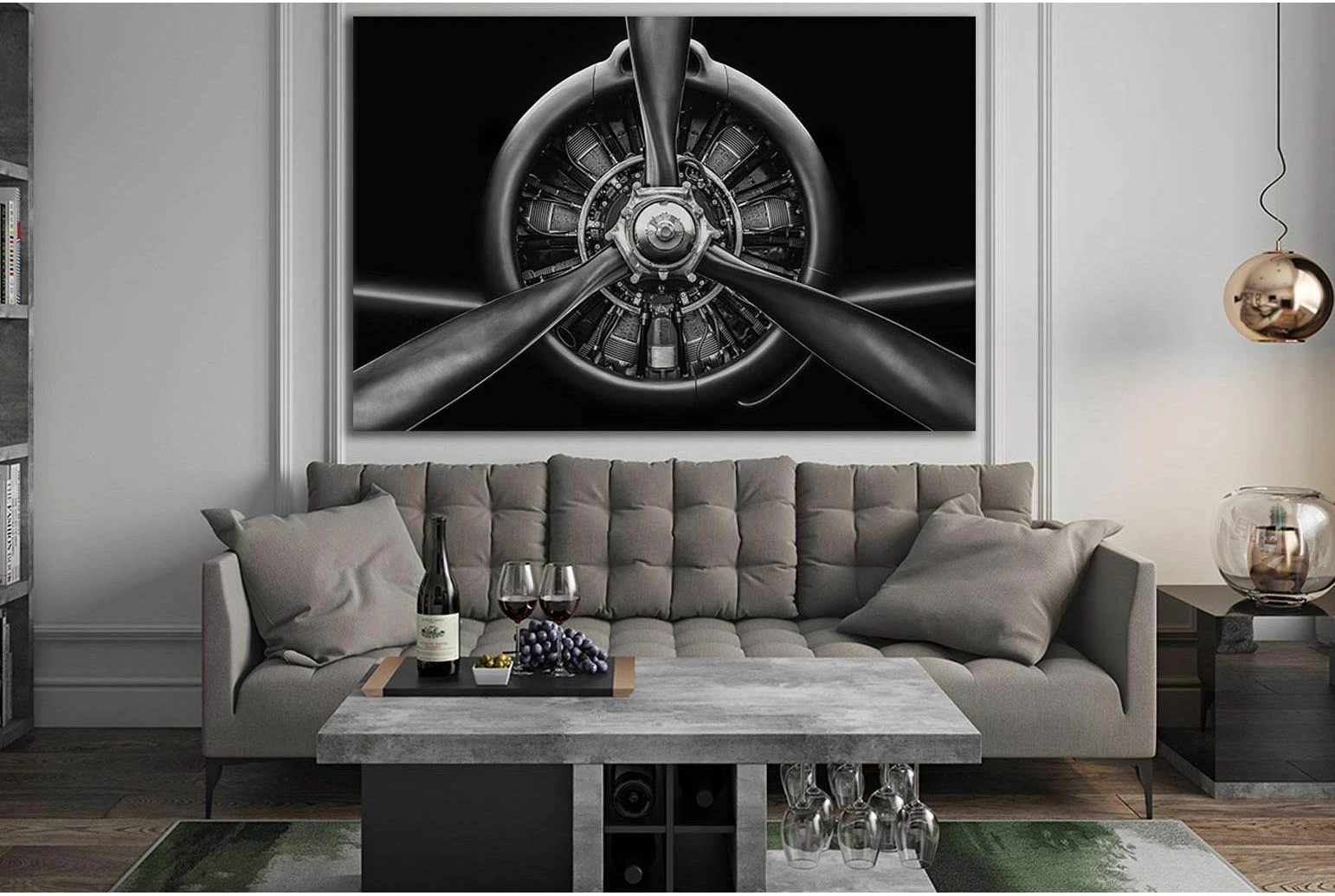 Aircraft Radial Engine №SL755 Ready to Hang Canvas Print - Zellart Canvas Prints 0new, ALL_Products, Engine, Engines Wall Art