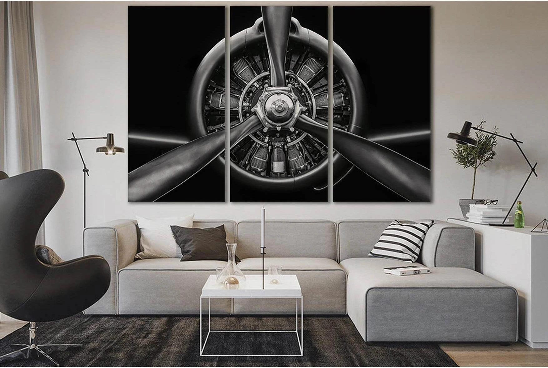Aircraft Radial Engine №SL755 Ready to Hang Canvas Print - Zellart Canvas Prints 0new, ALL_Products, Engine, Engines Wall Art