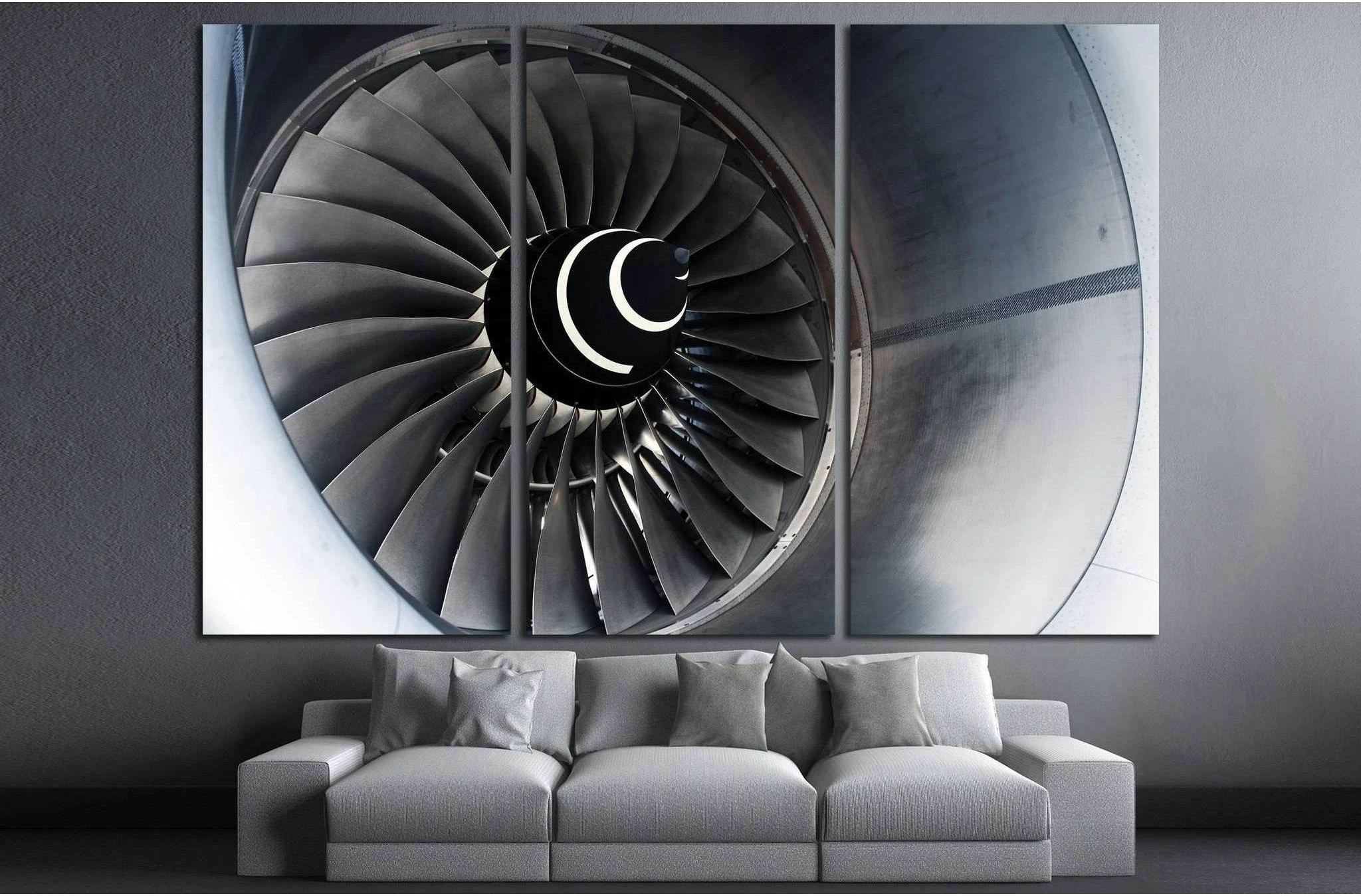 Aircraft Turbofan Engine №1615 Ready to Hang Canvas Print - Zellart Canvas Prints ALL_Products, s-1615
