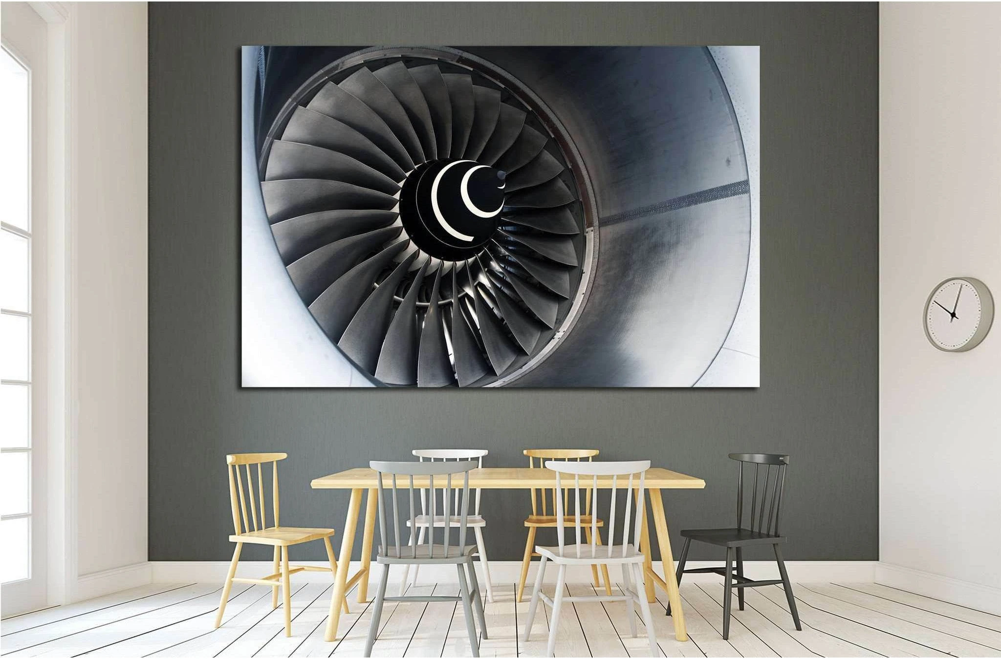 Aircraft Turbofan Engine №1615 Ready to Hang Canvas Print - Zellart Canvas Prints ALL_Products, s-1615