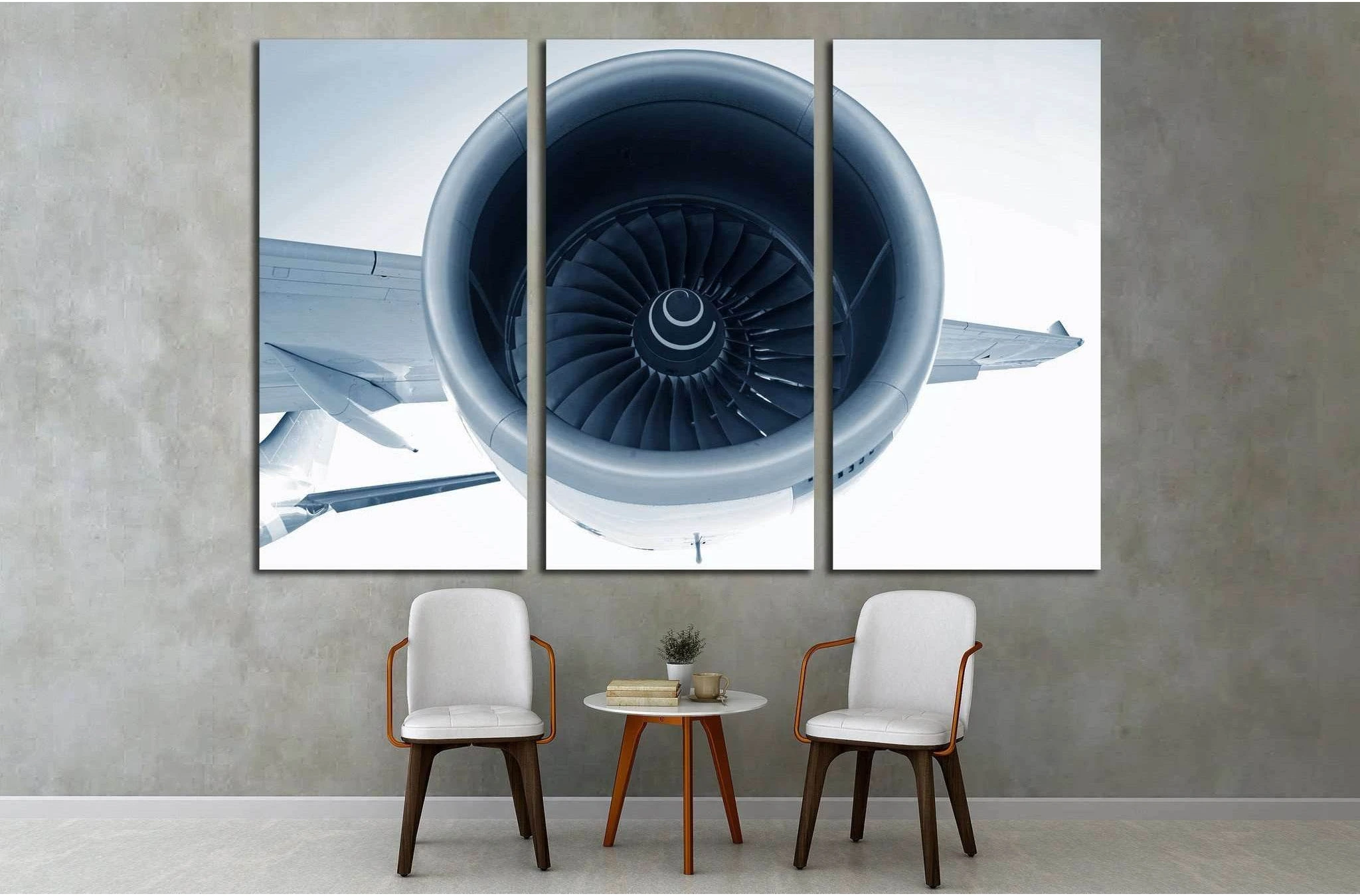 Aircraft Turbofan Jet Engine №1616 Ready to Hang Canvas Print - Zellart Canvas Prints ALL_Products, s-1616