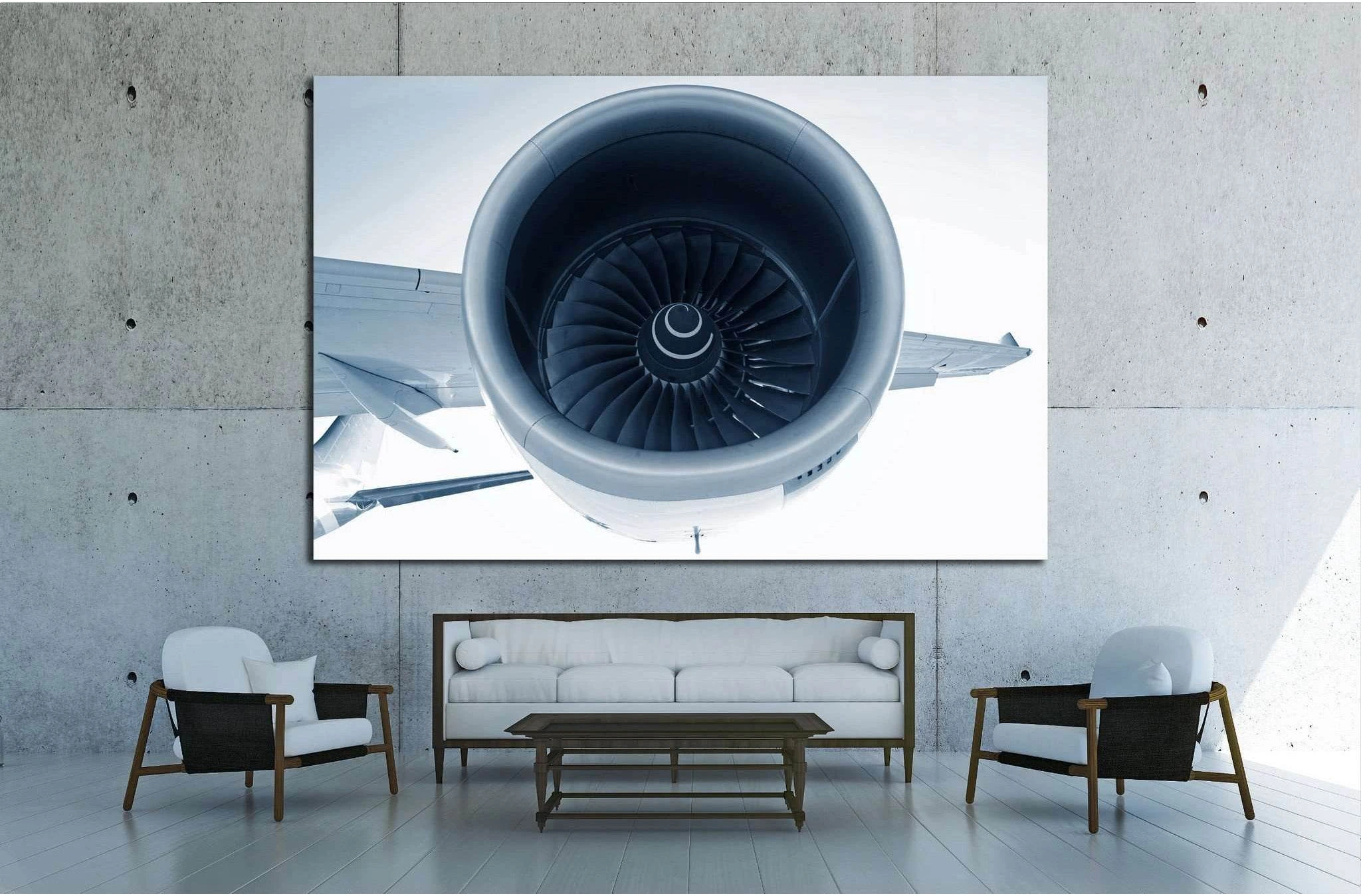 Aircraft Turbofan Jet Engine №1616 Ready to Hang Canvas Print - Zellart Canvas Prints ALL_Products, s-1616