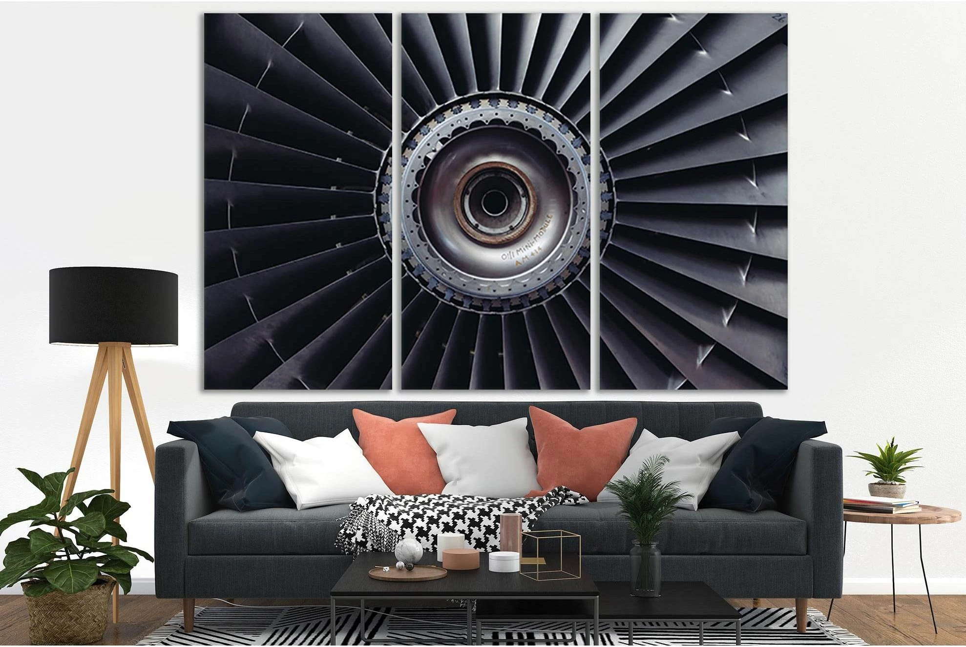 Airplane Engine №SL748 Ready to Hang Canvas Print - Zellart Canvas Prints 0new, ALL_Products, Engine, Engines Wall Art