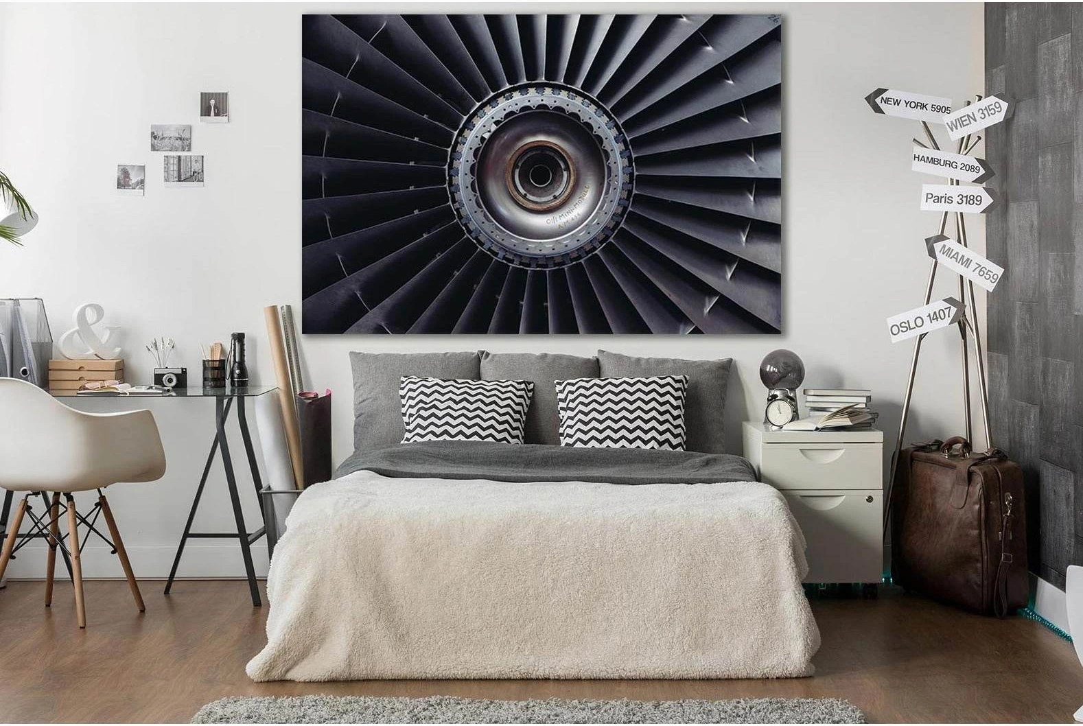 Airplane Engine №SL748 Ready to Hang Canvas Print - Zellart Canvas Prints 0new, ALL_Products, Engine, Engines Wall Art