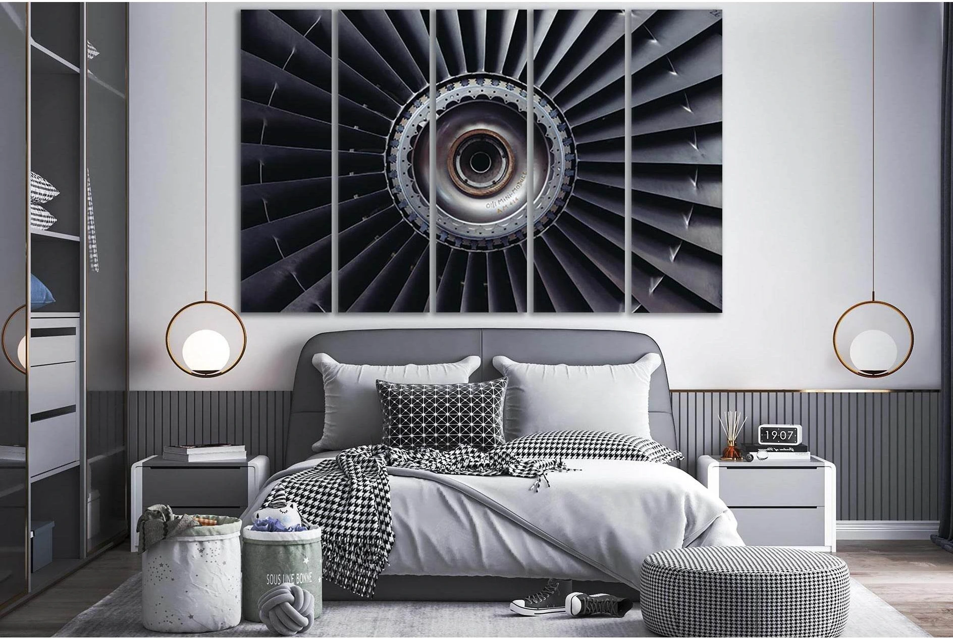Airplane Engine №SL748 Ready to Hang Canvas Print - Zellart Canvas Prints 0new, ALL_Products, Engine, Engines Wall Art