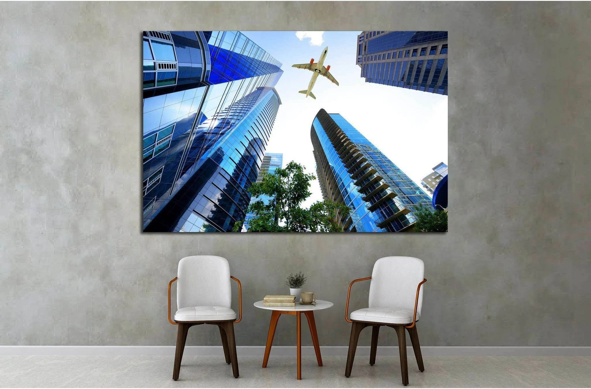 Airplane flying over Atlanta, Georgia, USA №1644 Ready to Hang Canvas Print - Zellart Canvas Prints ALL_Products, s-1644