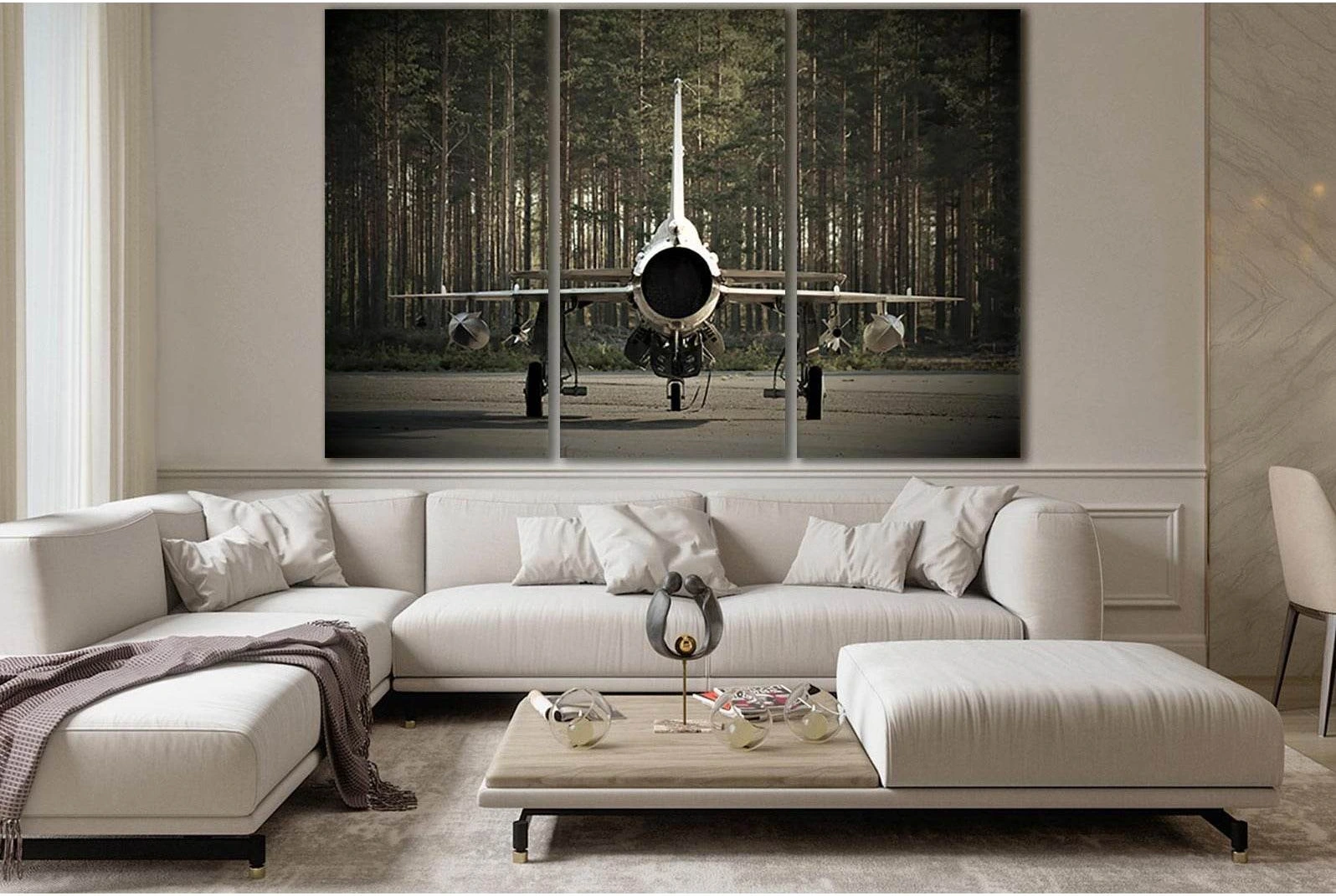 Airplane On The Road №SL766 Ready to Hang Canvas Print - Zellart Canvas Prints 0new, ALL_Products, Engine, Engines Wall Art
