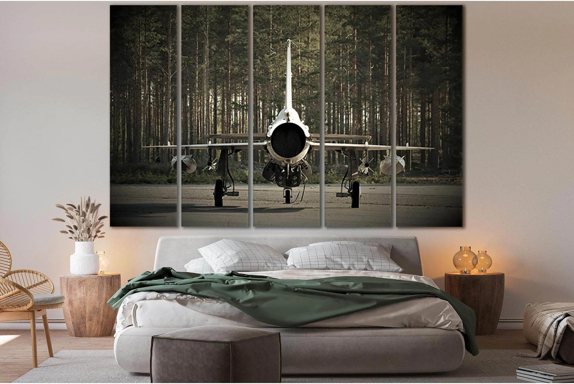 Airplane On The Road №SL766 Ready to Hang Canvas Print - Zellart Canvas Prints 0new, ALL_Products, Engine, Engines Wall Art