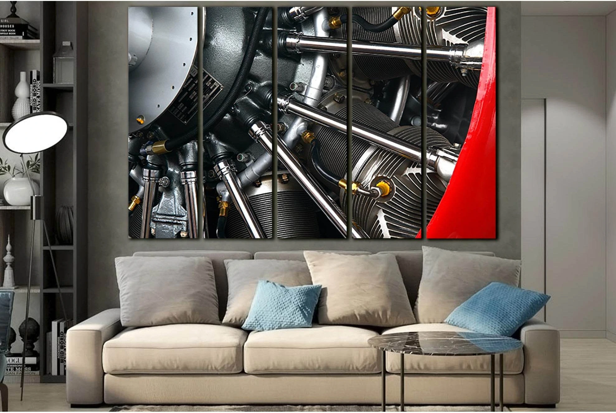 Airplane Radial Engine №SL1444 Ready to Hang Canvas Print - Zellart Canvas Prints 0new, ALL_Products, Engine