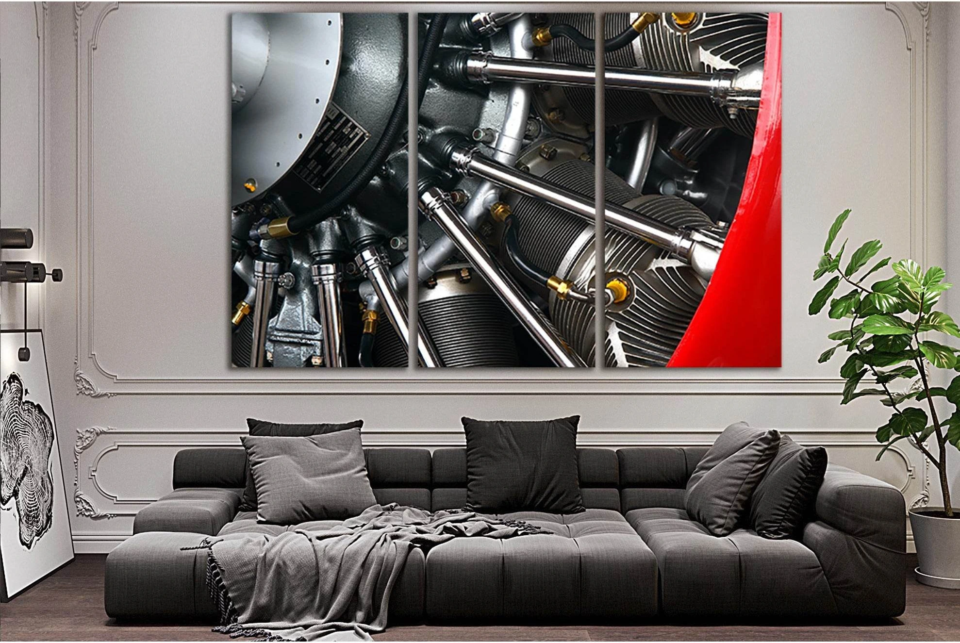 Airplane Radial Engine №SL1444 Ready to Hang Canvas Print - Zellart Canvas Prints 0new, ALL_Products, Engine
