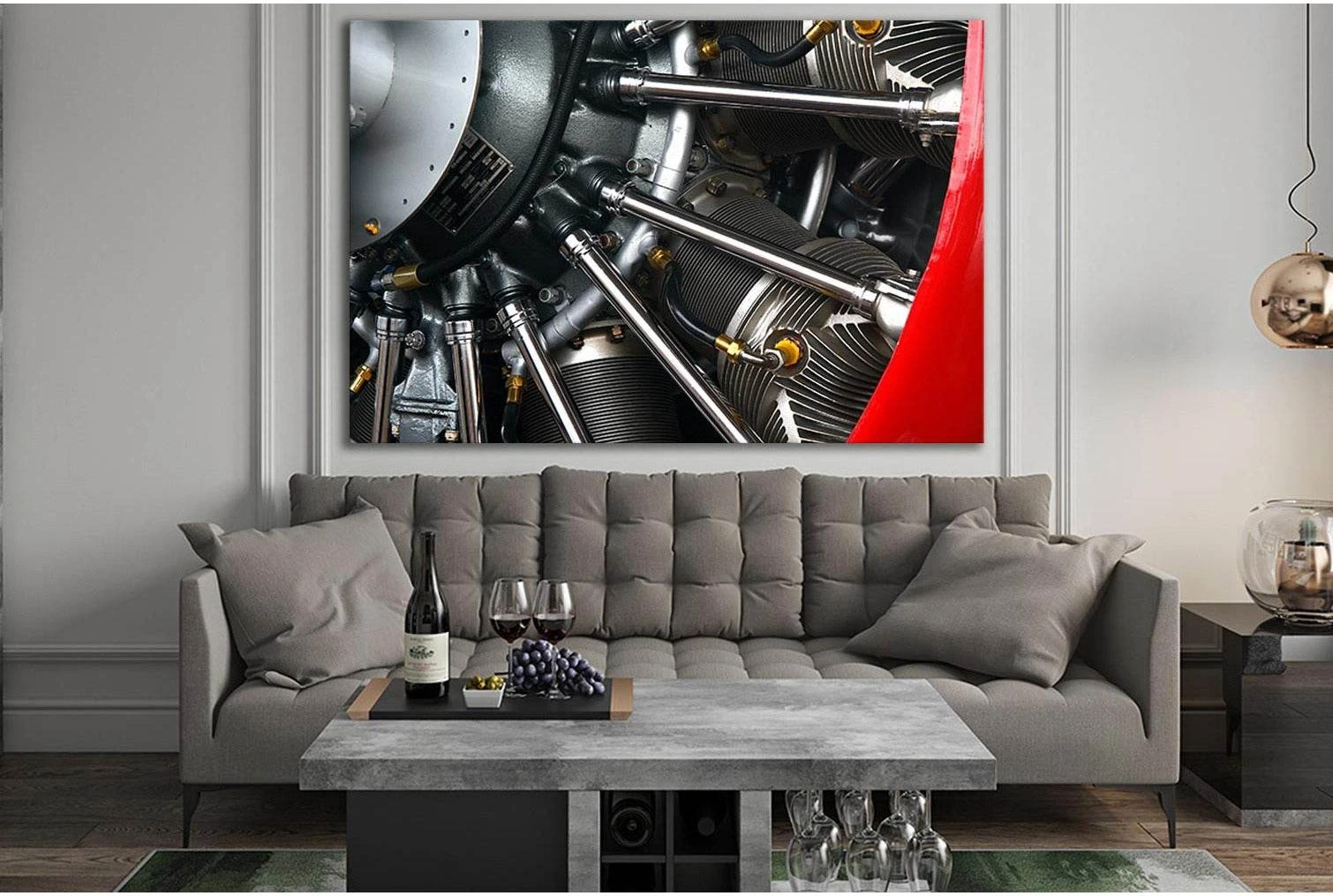 Airplane Radial Engine №SL1444 Ready to Hang Canvas Print - Zellart Canvas Prints 0new, ALL_Products, Engine