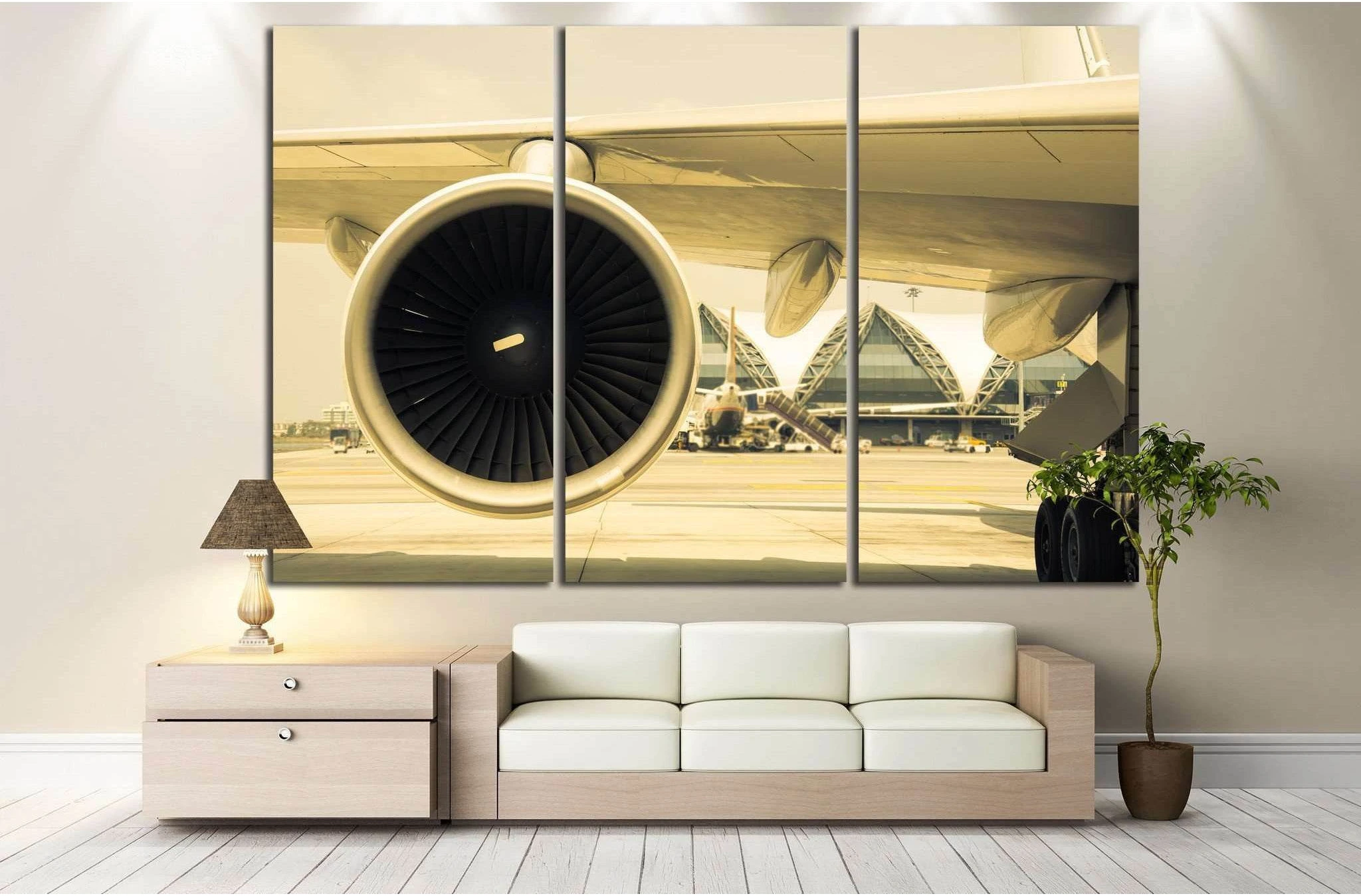 Airplane Turbine №171 Ready to Hang Canvas Print - Zellart Canvas Prints ALL_Products, wd-171
