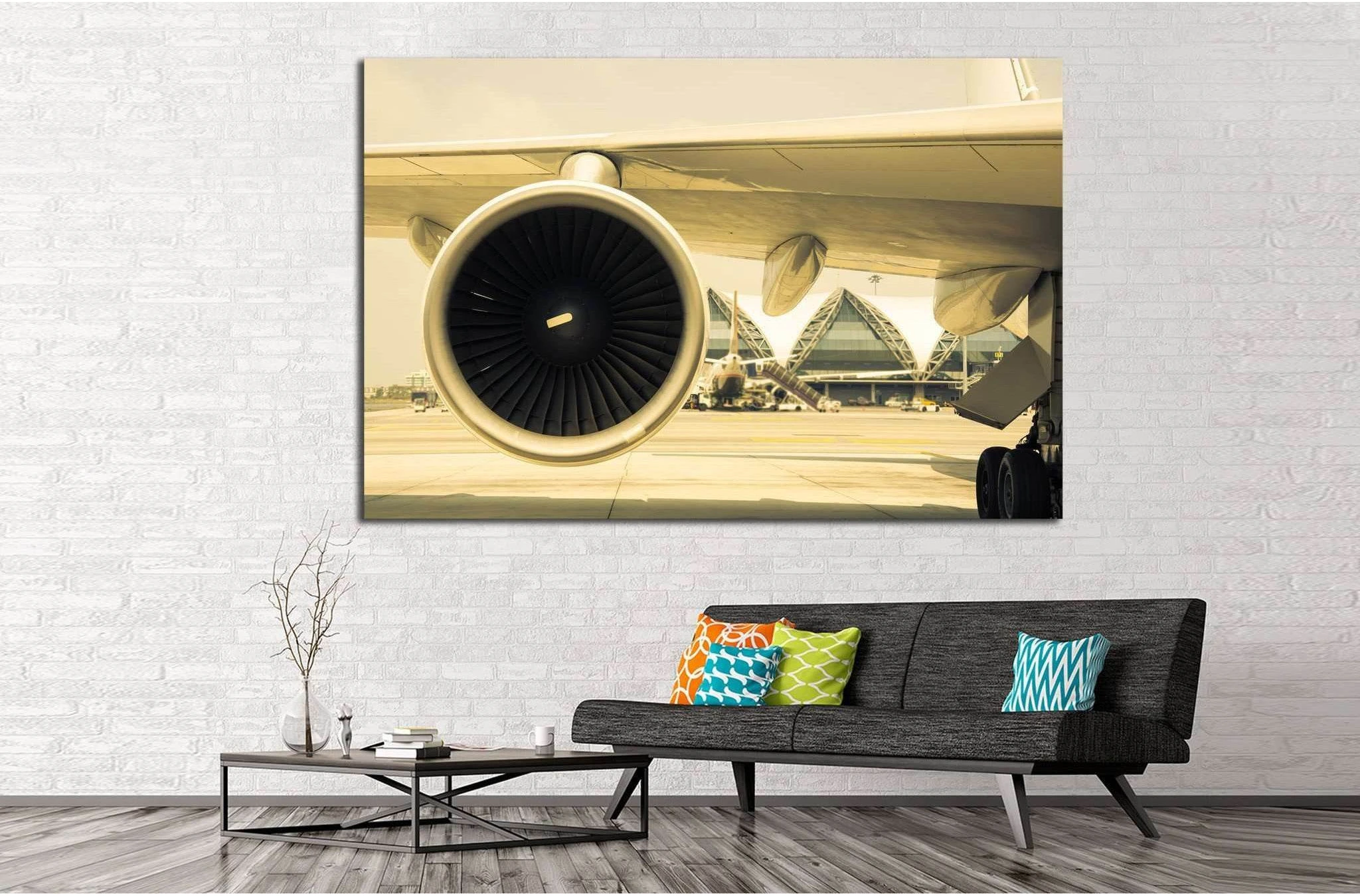Airplane Turbine №171 Ready to Hang Canvas Print - Zellart Canvas Prints ALL_Products, wd-171