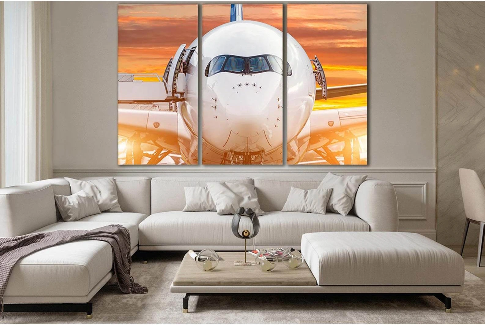 Airplane View From The Front Cockpit №SL758 Ready to Hang Canvas Print - Zellart Canvas Prints 0new, ALL_Products, Engine, Engines Wall Art