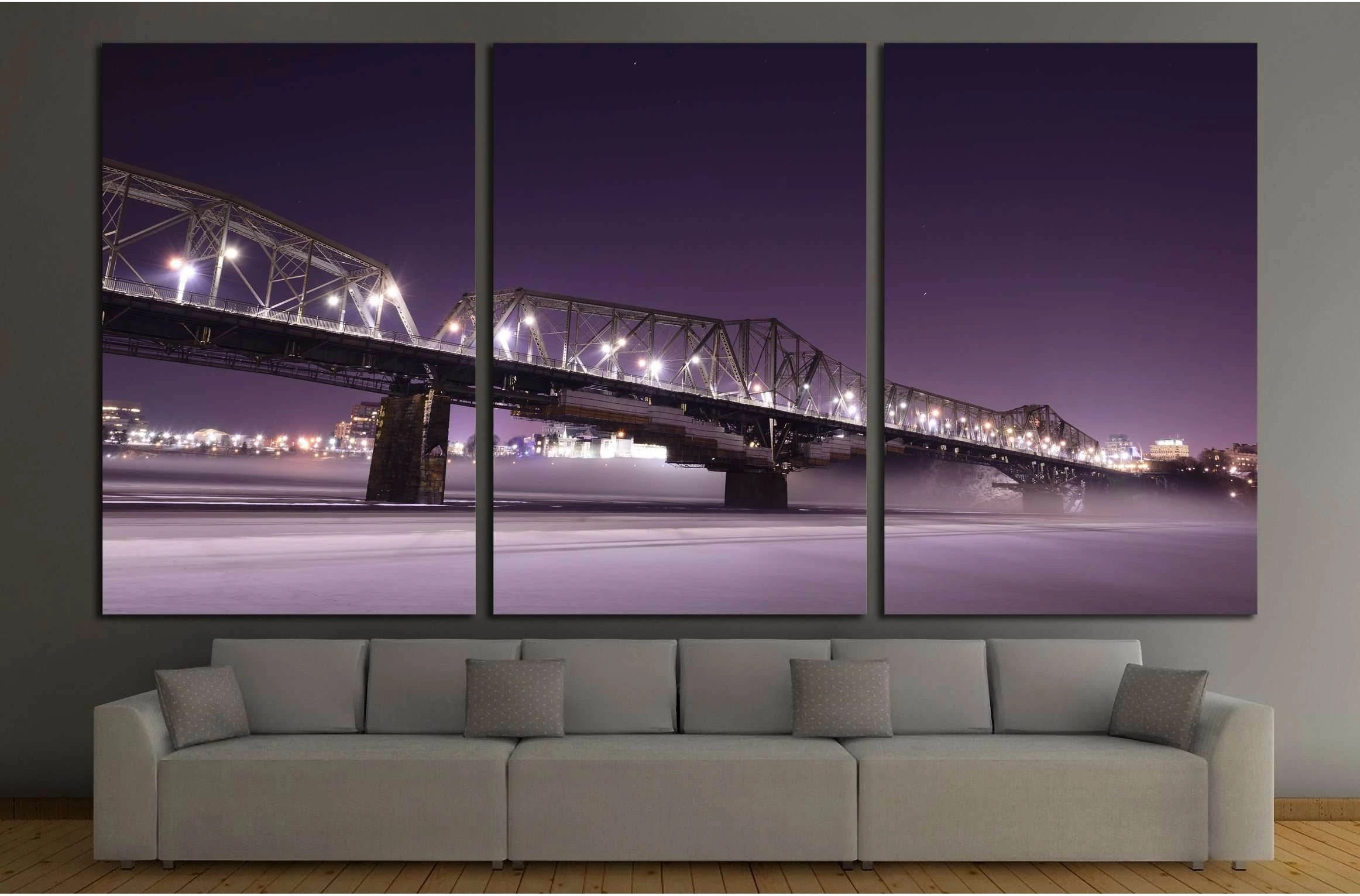 Alexandra bridge connecting Quebec and Ontario, Gatineau and Ottawa №2021 Ready to Hang Canvas Print - Zellart Canvas Prints ALL_Products, s-2021