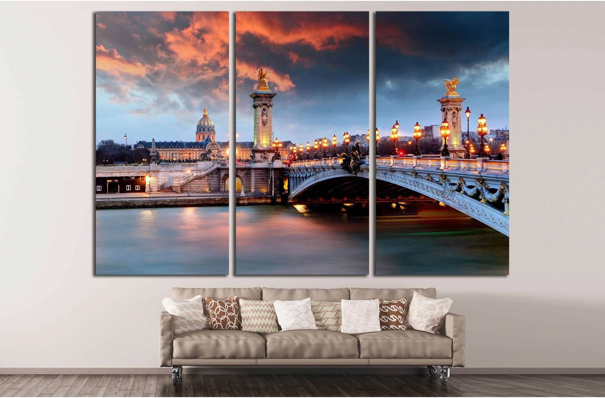 Alexandre 3 Bridge, Paris, France №1183 Ready to Hang Canvas Print - Zellart Canvas Prints ALL_Products, s-1183