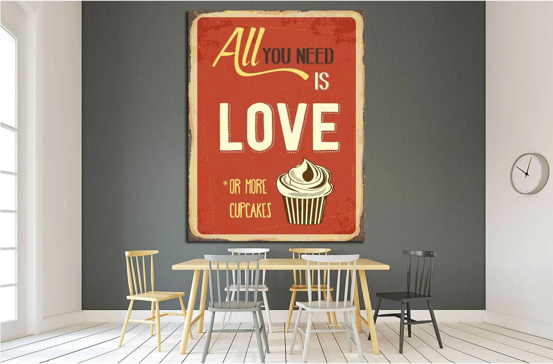 All you need is love or more cupcakes №4555 Ready to Hang Canvas Print - Zellart Canvas Prints ALL_Products, s-4555