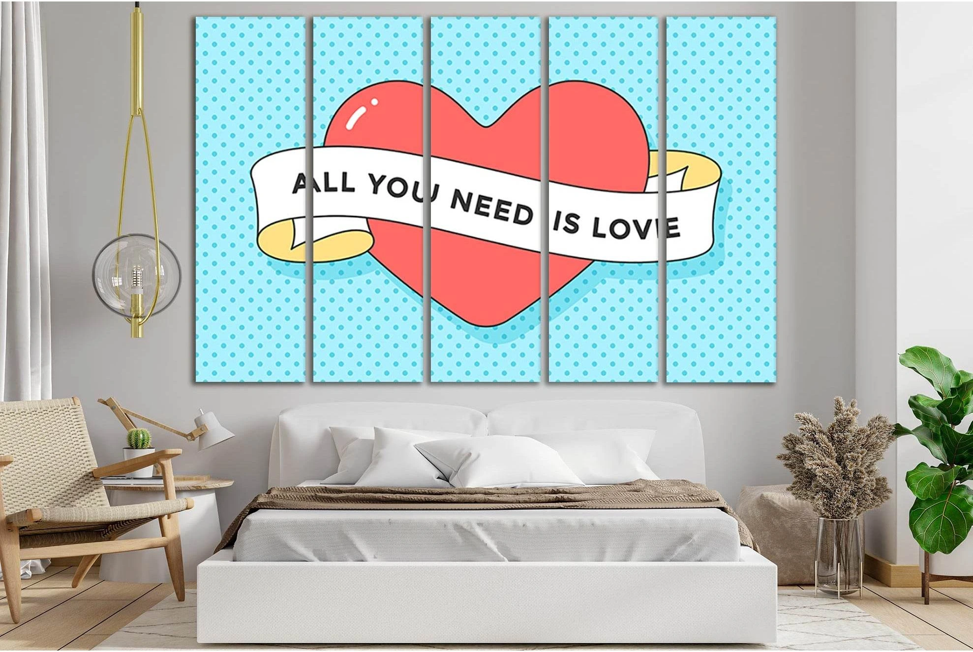 All You Need Is Love Pop Art №SL550 Ready to Hang Canvas Print - Zellart Canvas Prints 0new, ALL_Products, Pop ART