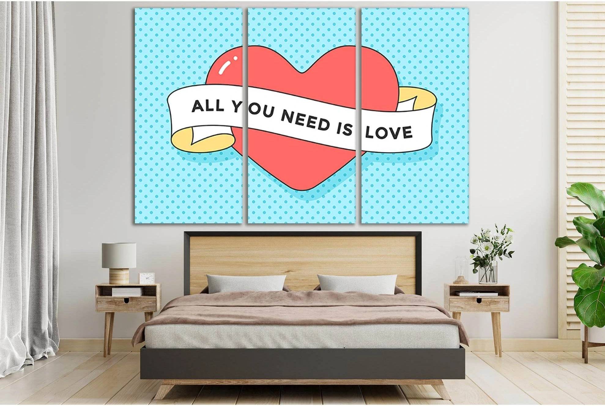 All You Need Is Love Pop Art №SL550 Ready to Hang Canvas Print - Zellart Canvas Prints 0new, ALL_Products, Pop ART