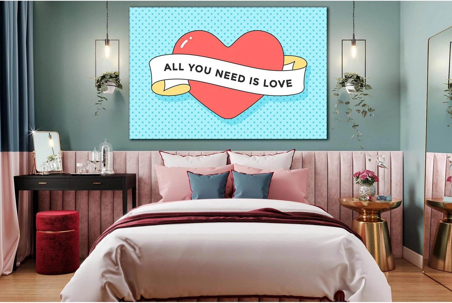 All You Need Is Love Pop Art №SL550 Ready to Hang Canvas Print - Zellart Canvas Prints 0new, ALL_Products, Pop ART
