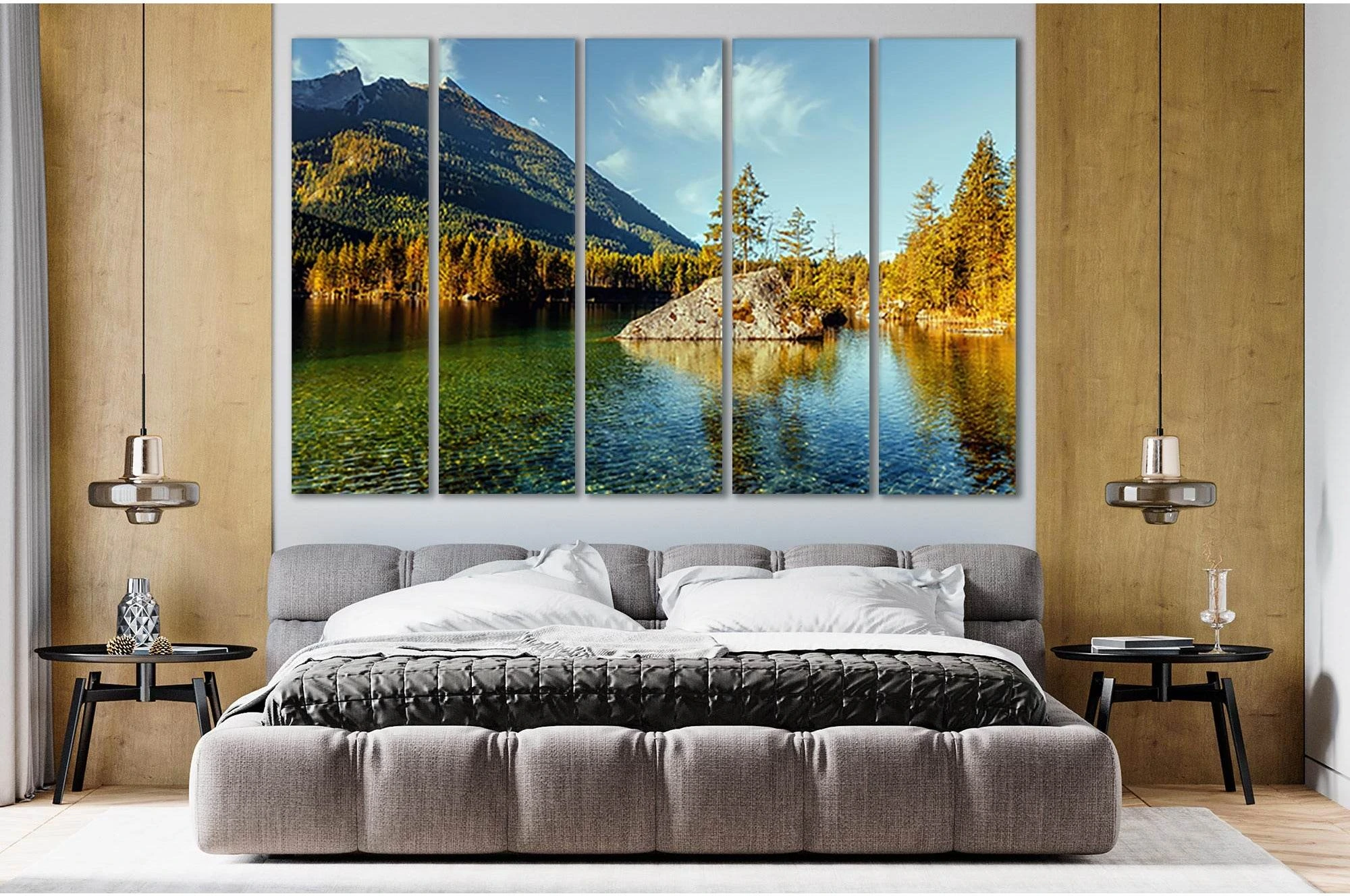 Alpine Highland With Mountains Lake №sl05 Ready to Hang Canvas Print - Zellart Canvas Prints 0new, ALL_Products, Nature & Landscapes Canvas Print