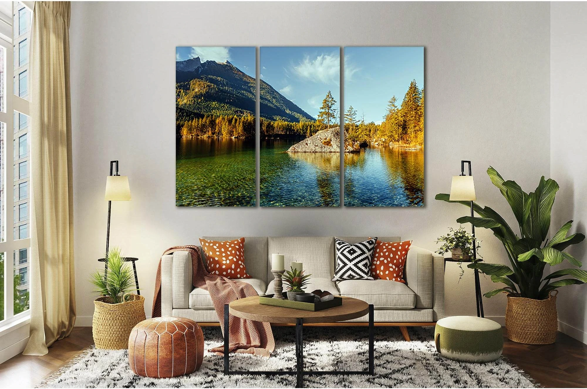 Alpine Highland With Mountains Lake №sl05 Ready to Hang Canvas Print - Zellart Canvas Prints 0new, ALL_Products, Nature & Landscapes Canvas Print
