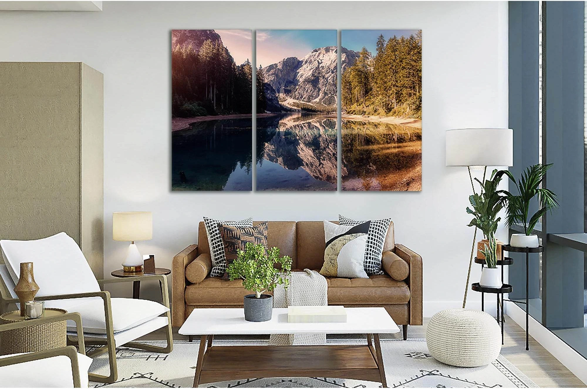 Alps Famous Braies Lake №sl06 Ready to Hang Canvas Print - Zellart Canvas Prints 0new, ALL_Products, Nature & Landscapes Canvas Print